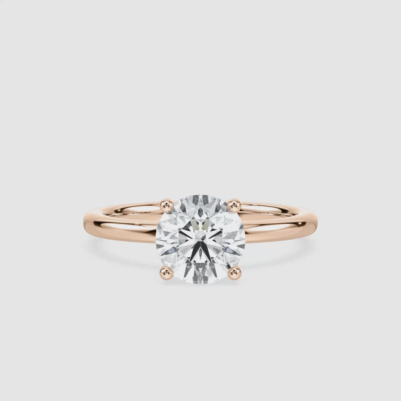 Rosey Blüten-Solitaire Verlobungsring – Rundschliff – Roségold – Video