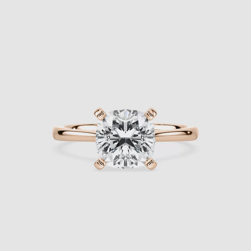Marie Kathedrale-Solitaire Verlobungsring – Kissenschliff – Roségold – Video