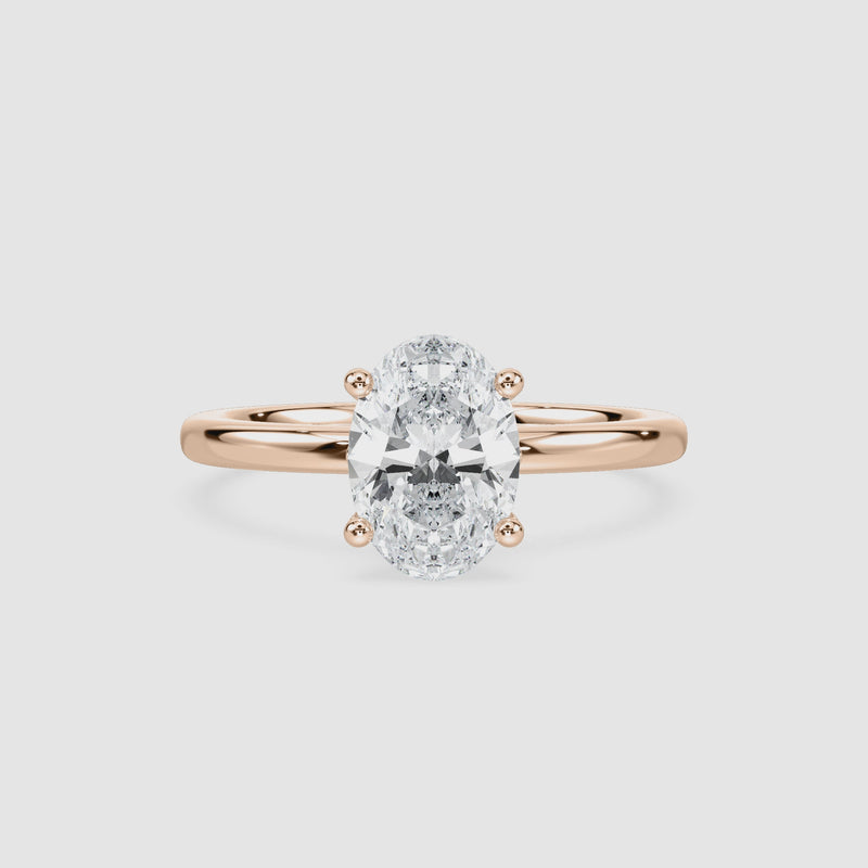 Rosey Blüten-Solitaire Verlobungsring – Ovalschliff – Roségold – Video
