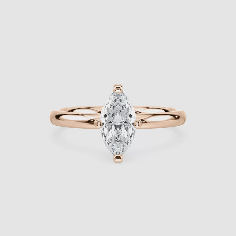 Lauren Solitaire Verlobungsring – Marquiseschliff – Roségold – Video