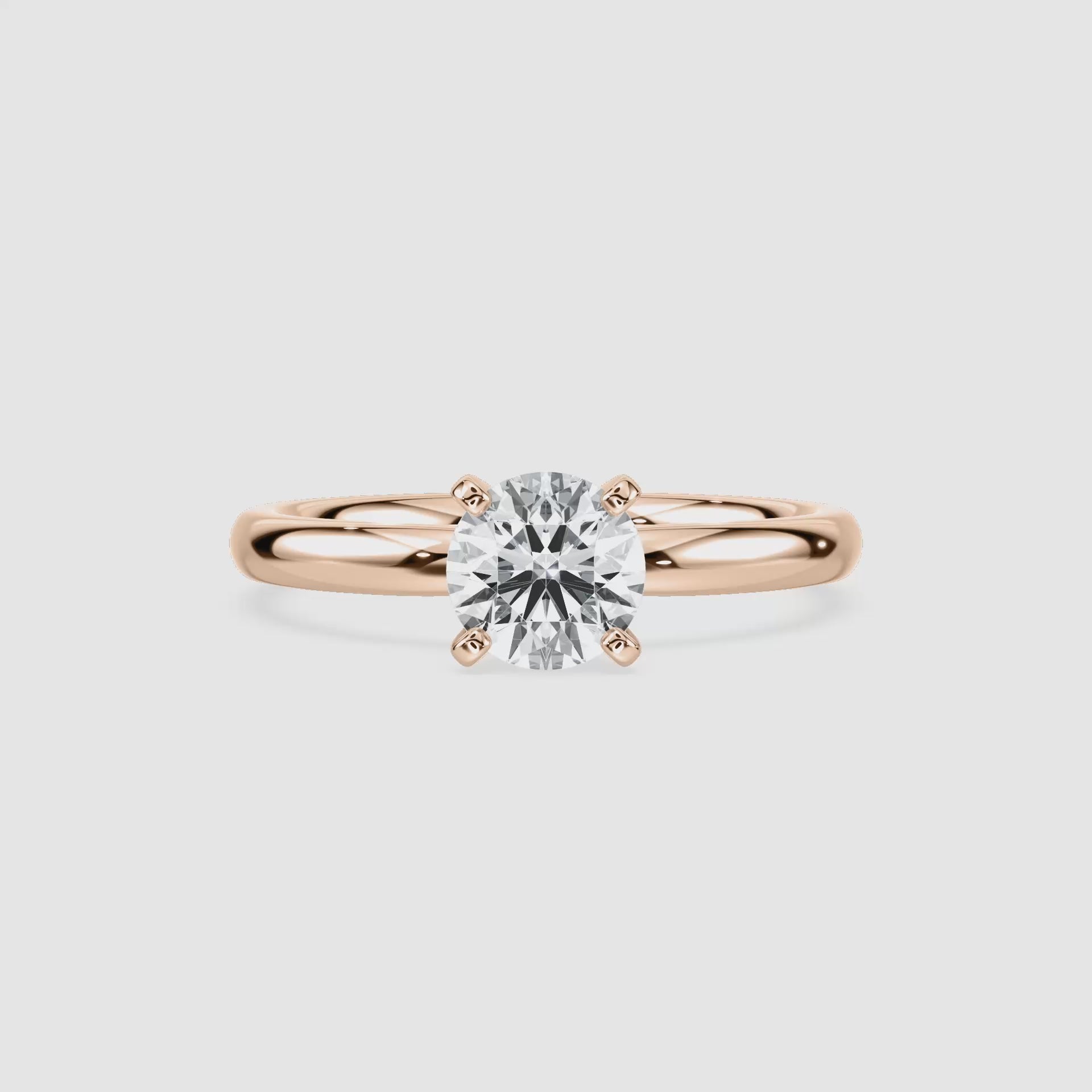 Video laden: Lauren Solitaire Verlobungsring – Rundschliff – Roségold – Video