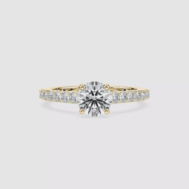 Angel Hidden Halo Verlobungsring – Rundschliff – Gelbgold – Video