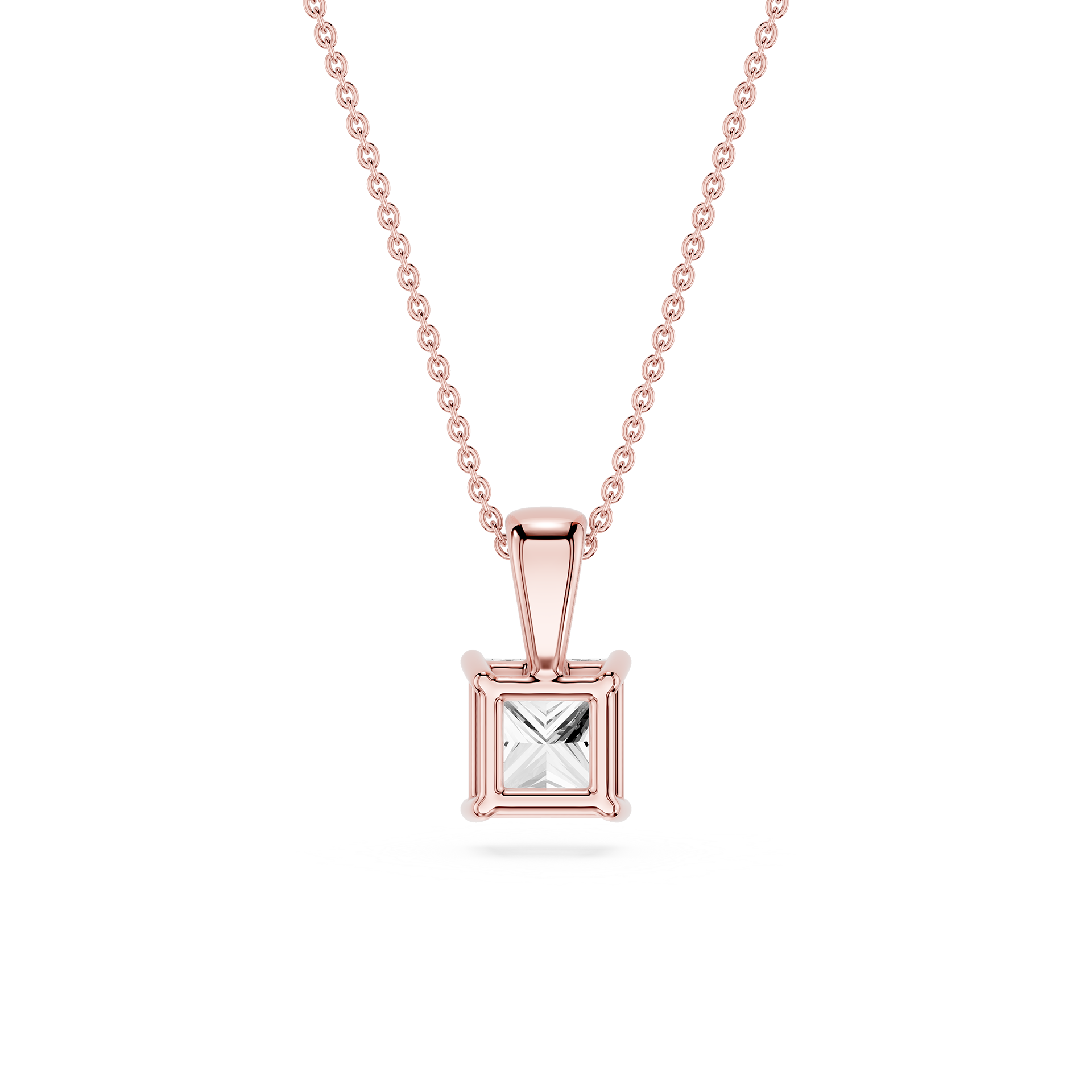 Lovea Solitär Anhänger – Prinzessschliff – Roségold