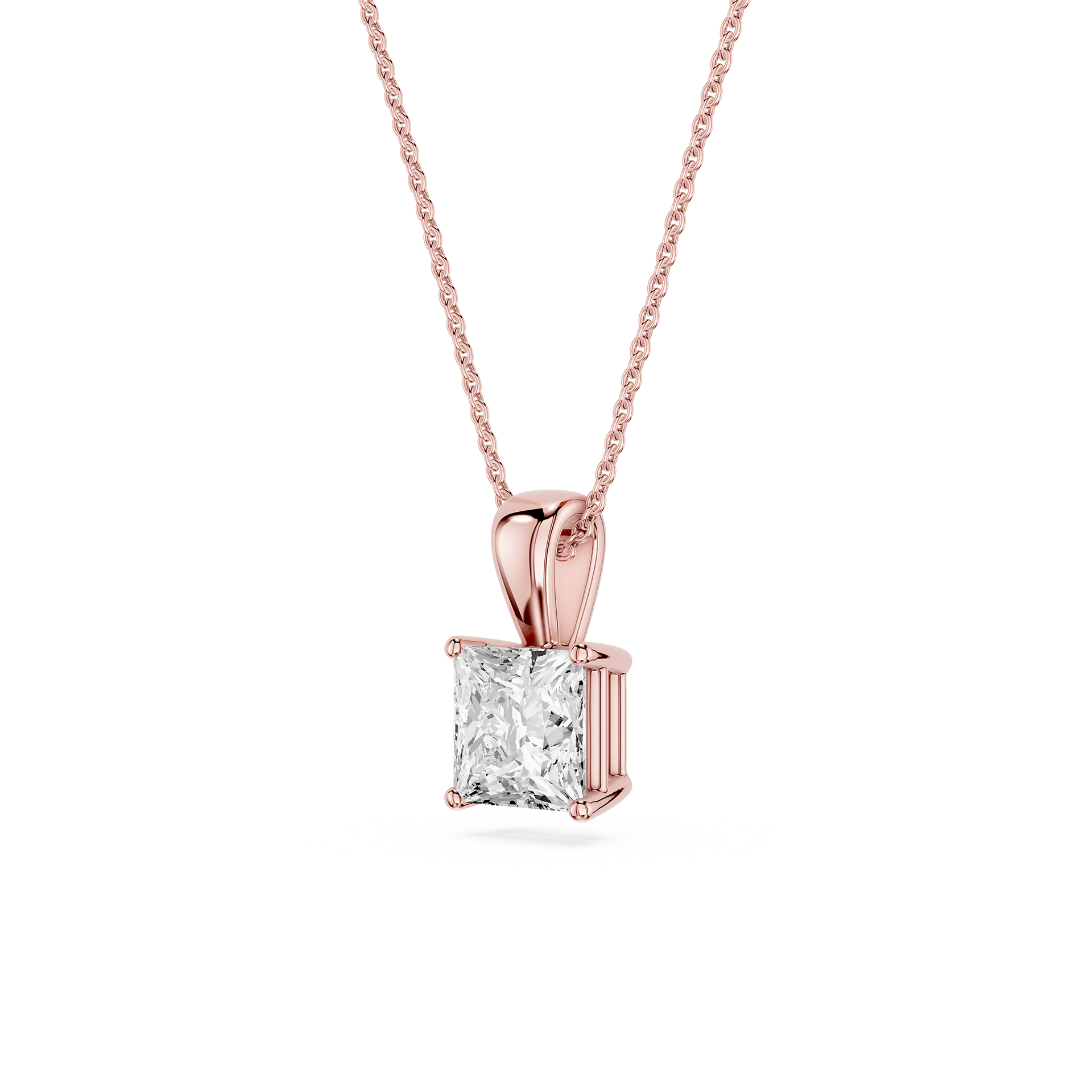 Lovea Solitär Anhänger – Prinzessschliff – Roségold