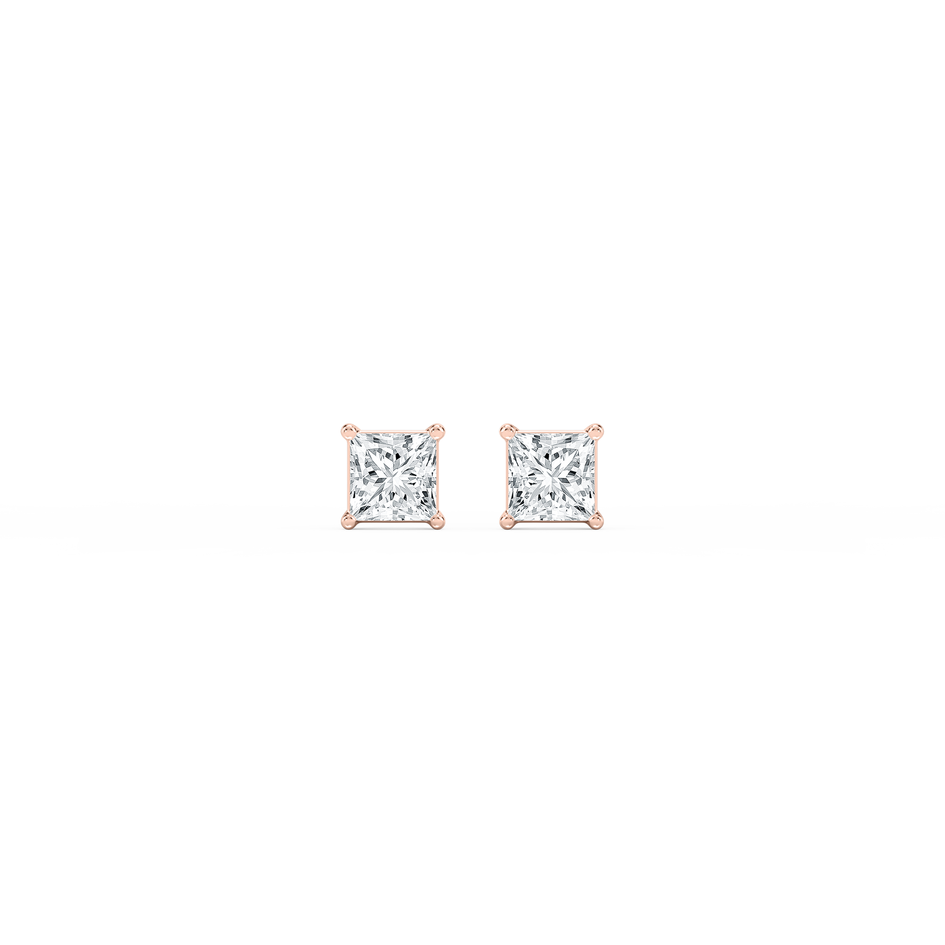 Lovea Classic Ohrstecker Steckverschluss – Prinzessschliff – Roségold