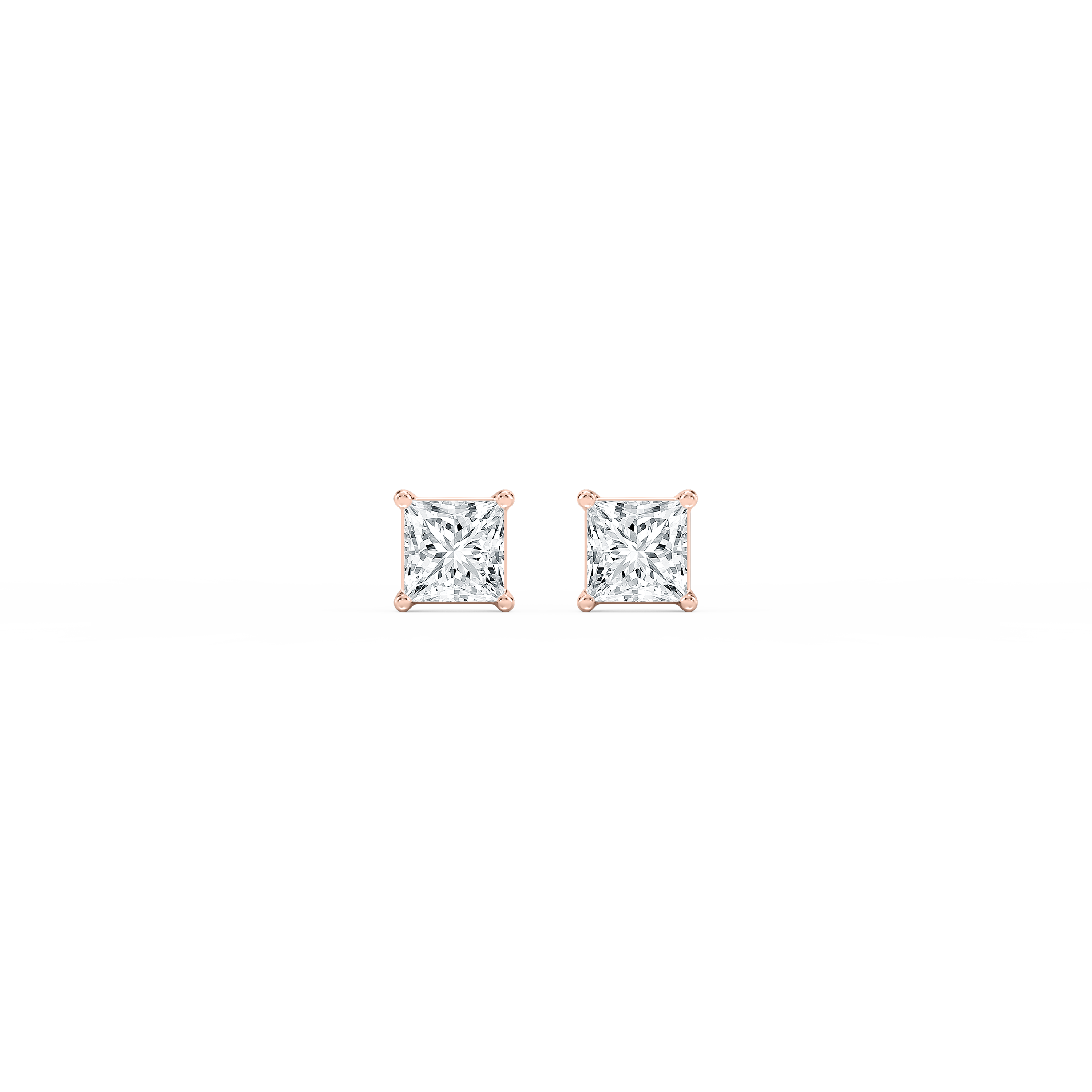 Lovea Classic Ohrstecker Steckverschluss – Prinzessschliff – Roségold