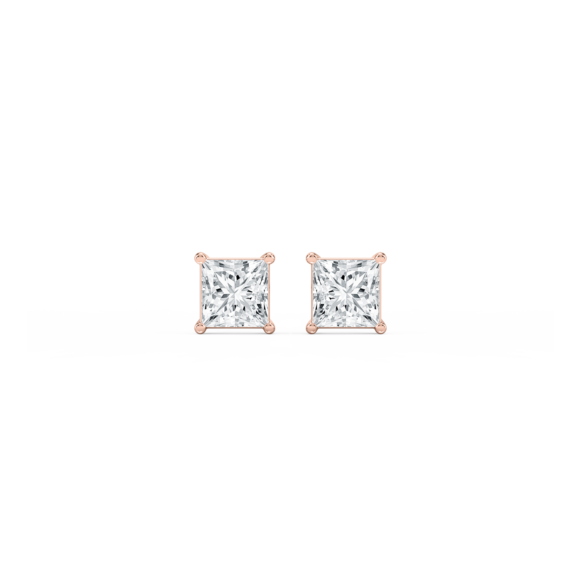 Lovea Classic Ohrstecker Steckverschluss – Prinzessschliff – Roségold