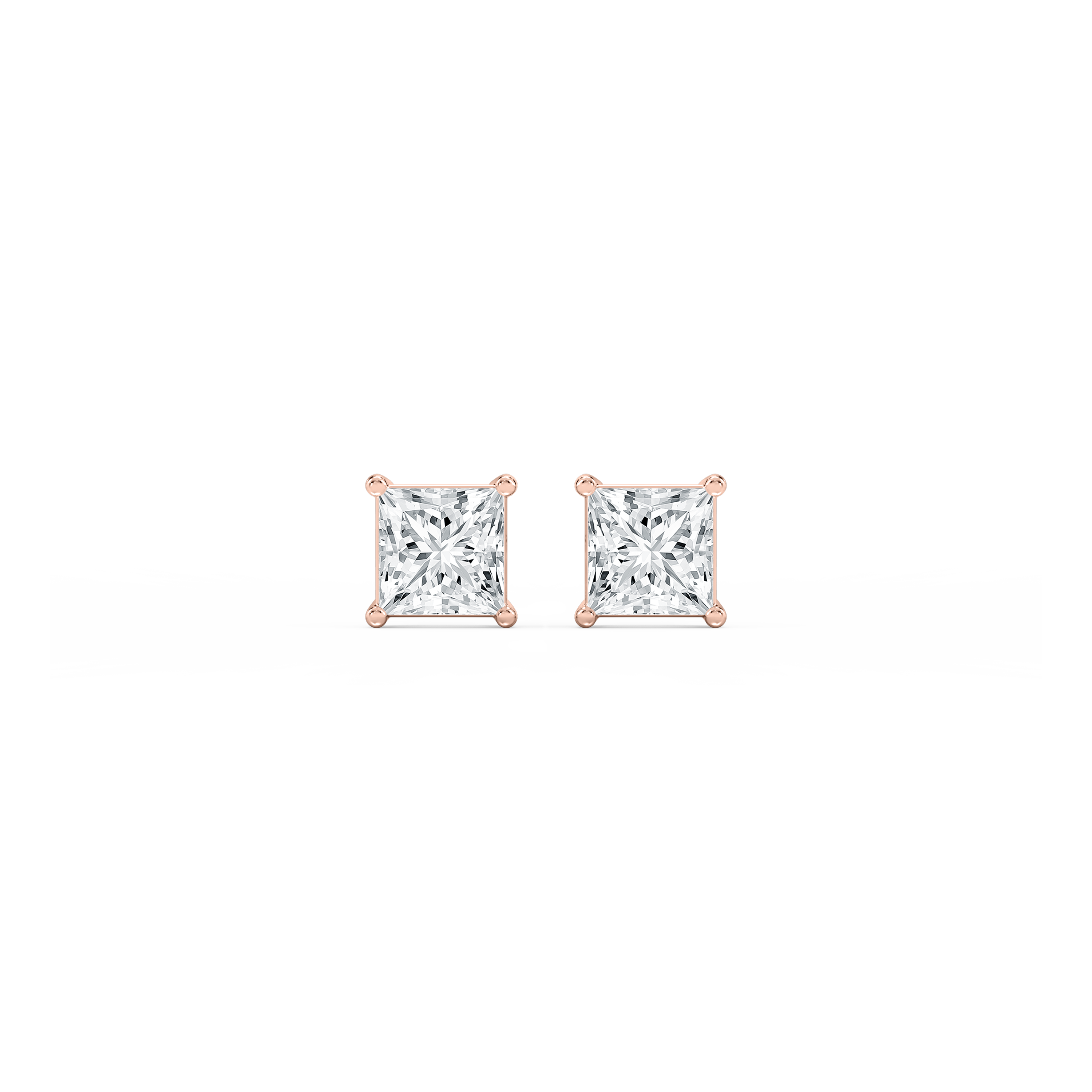 Lovea Classic Ohrstecker Steckverschluss – Prinzessschliff – Roségold