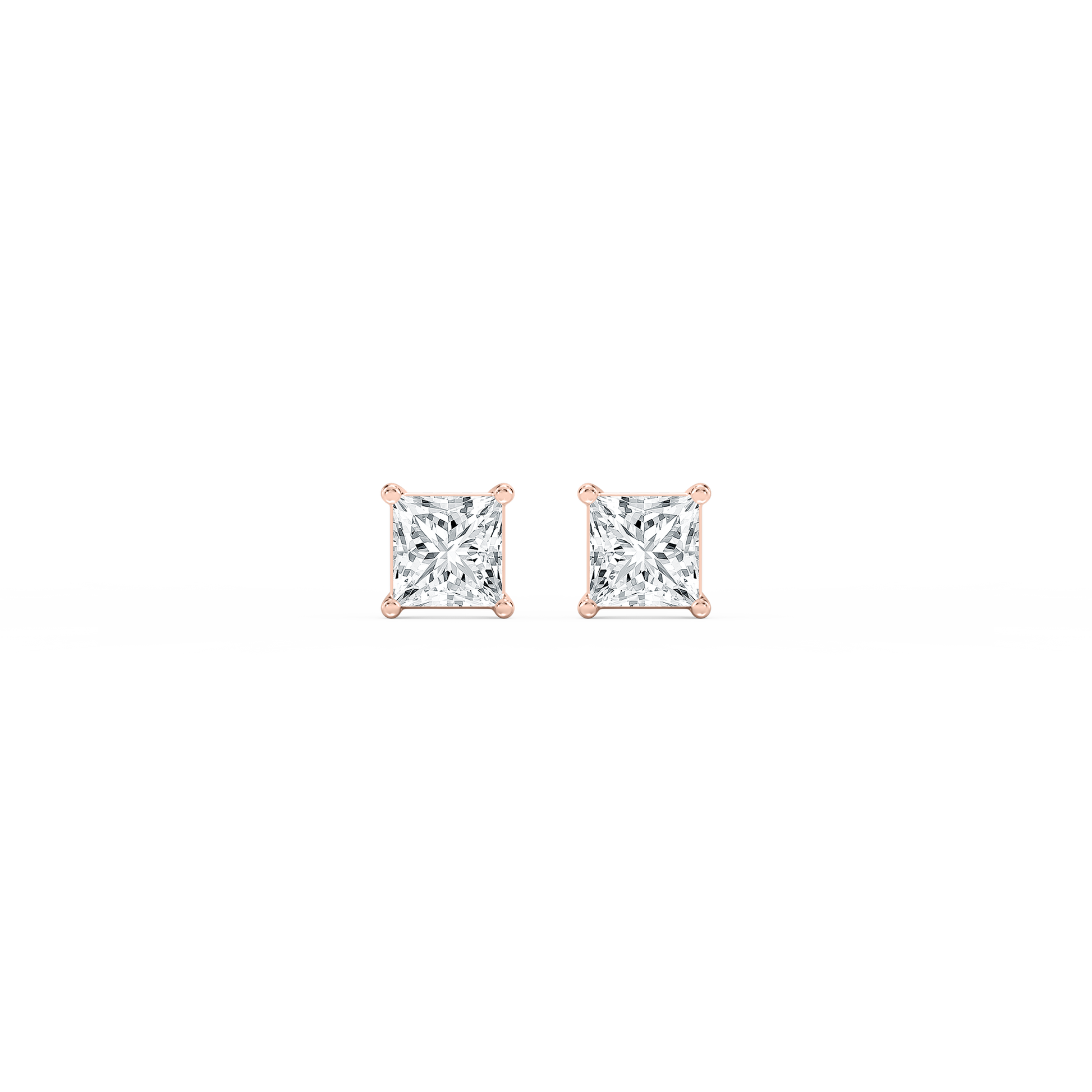 Lovea Classic Ohrstecker Steckverschluss – Prinzessschliff – Roségold