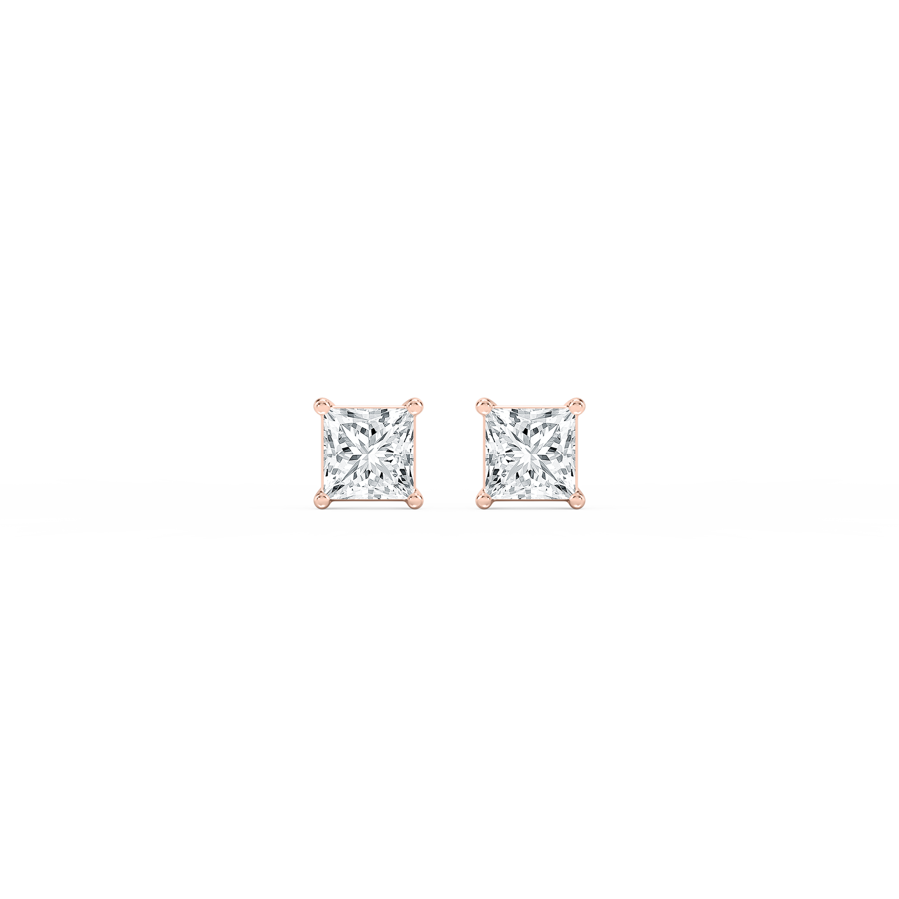 Lovea Classic Ohrstecker Steckverschluss – Prinzessschliff – Roségold