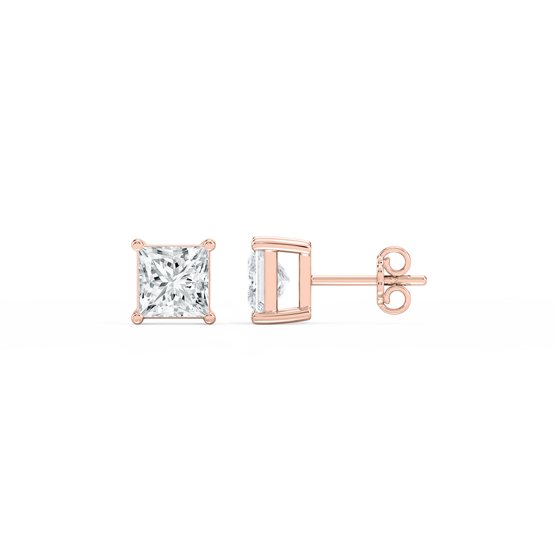 Lovea Classic Ohrstecker Steckverschluss – Prinzessschliff – Roségold