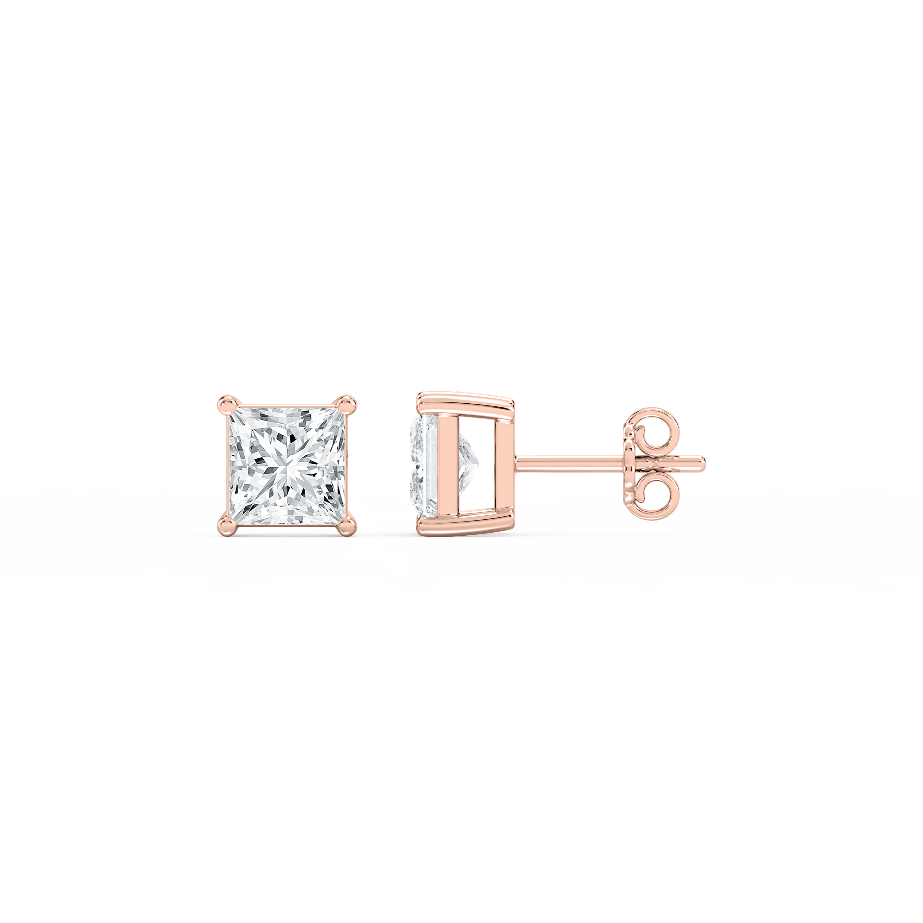 Lovea Classic Ohrstecker Steckverschluss – Prinzessschliff – Roségold
