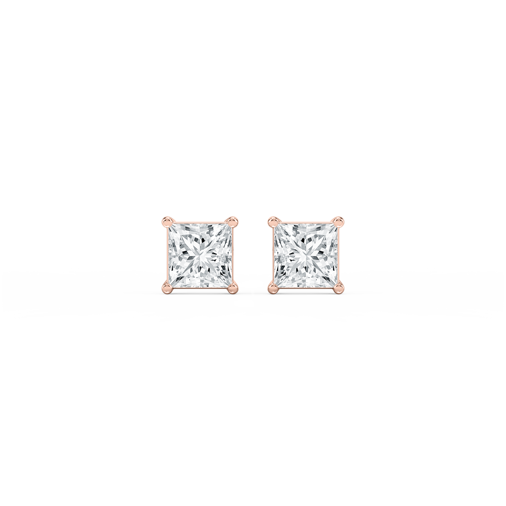 Lovea Classic Ohrstecker Steckverschluss – Prinzessschliff – Roségold