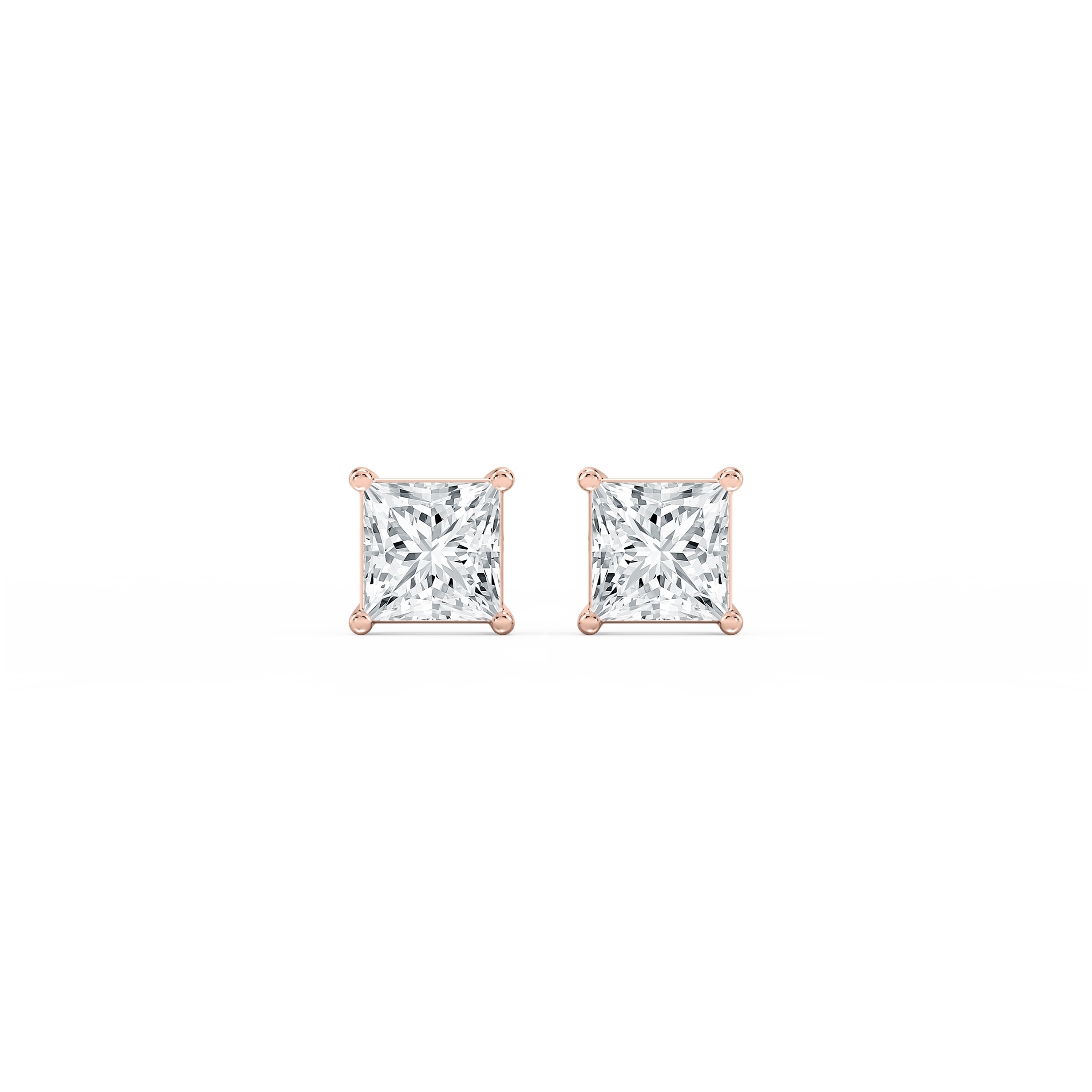 Lovea Classic Ohrstecker Steckverschluss – Prinzessschliff – Roségold