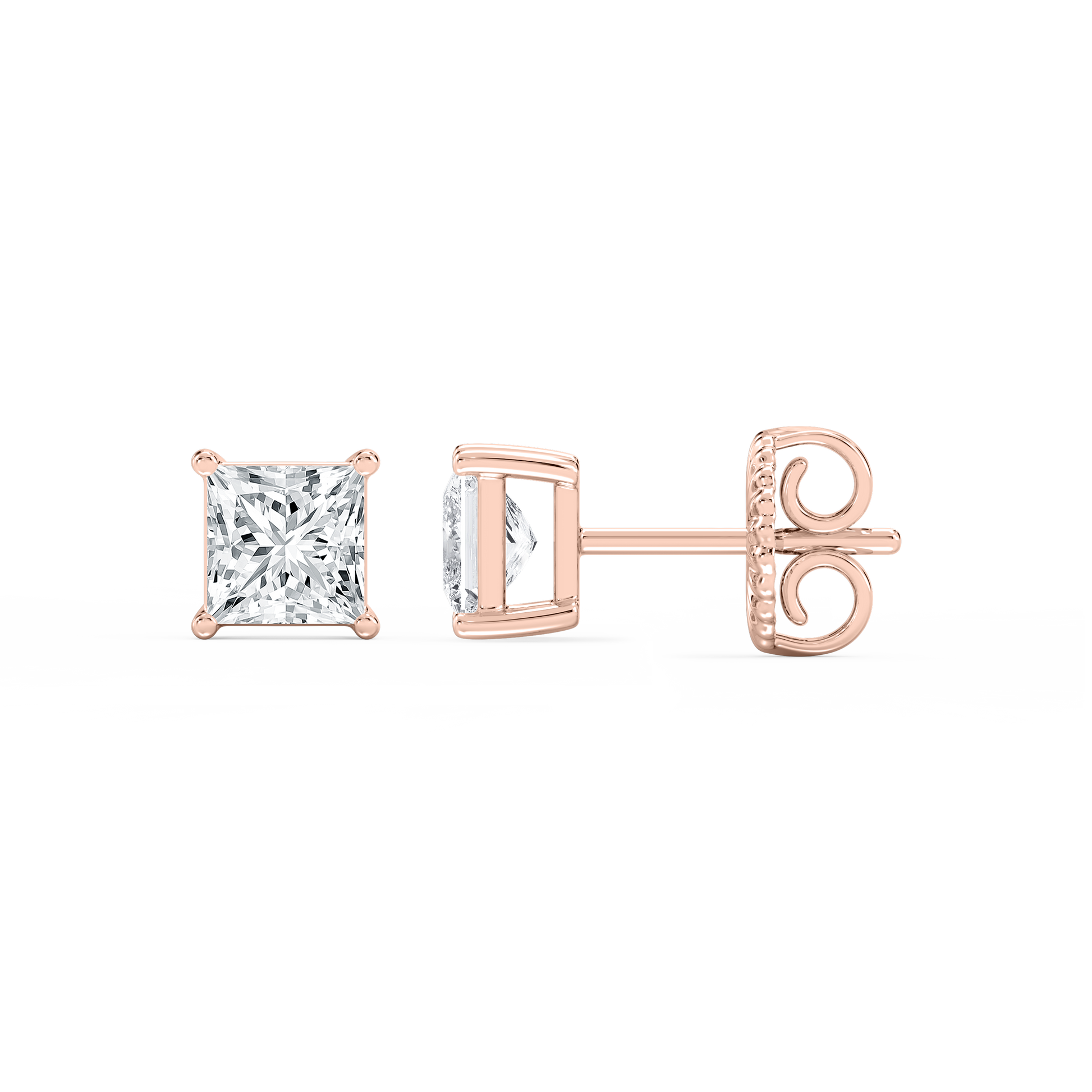 Lovea Classic Ohrstecker Steckverschluss – Prinzessschliff – Roségold
