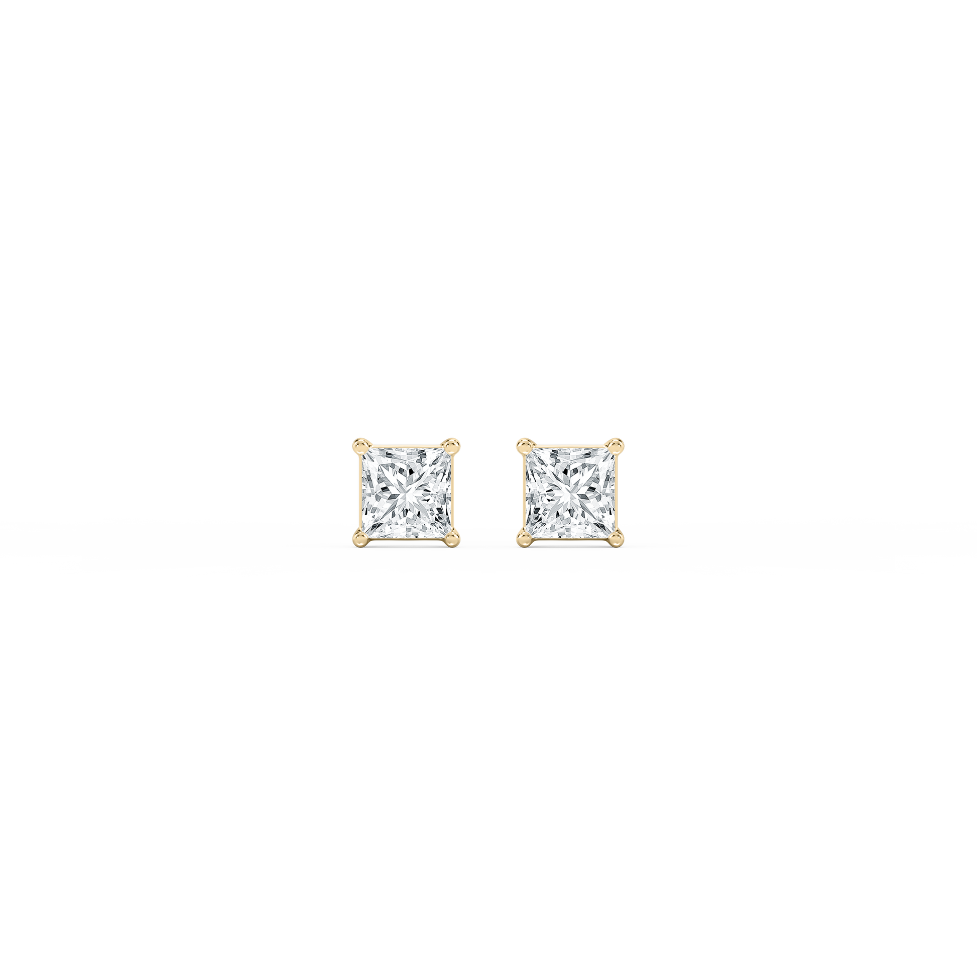Lovea Classic Ohrstecker Steckverschluss – Prinzessschliff – Gelbgold