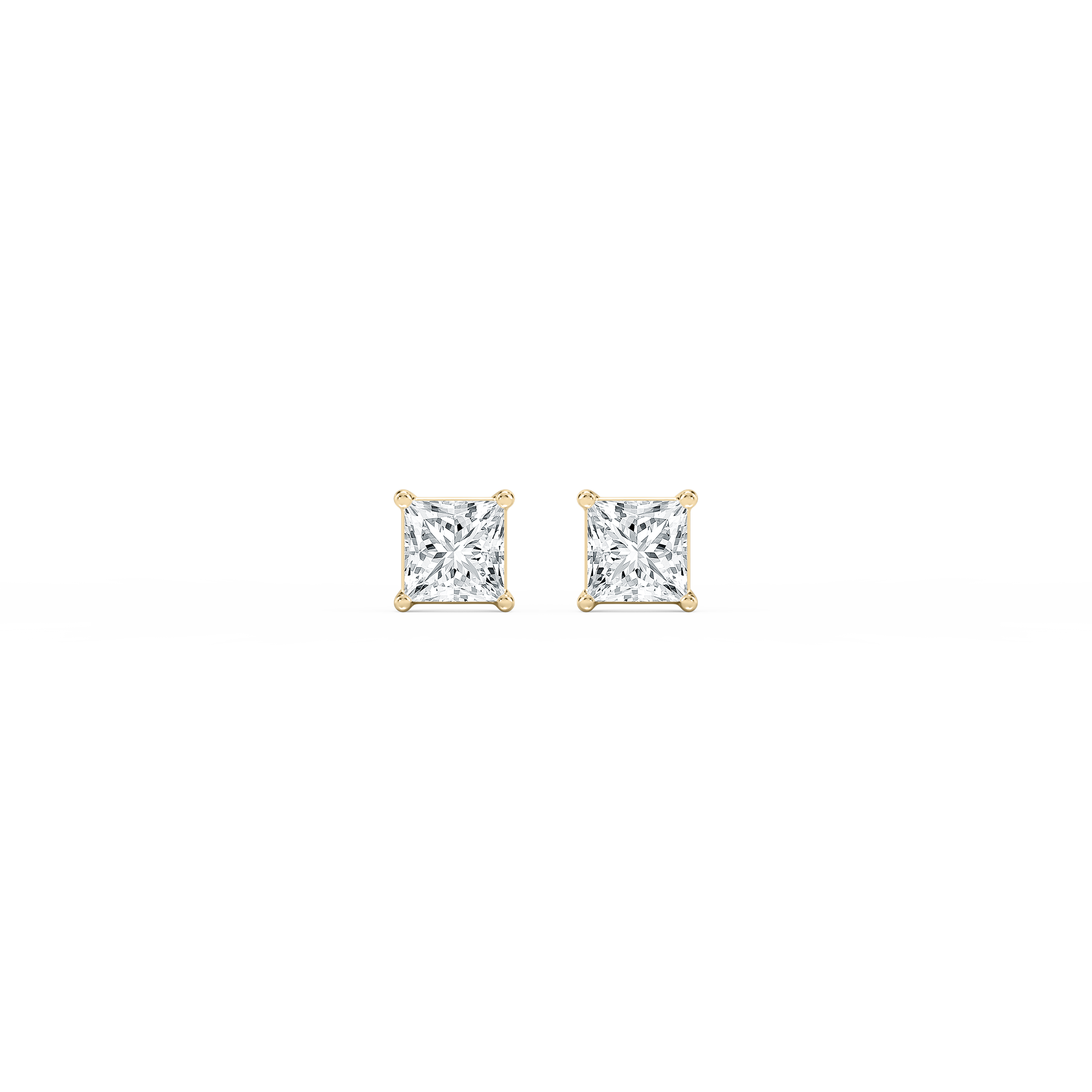 Lovea Classic Ohrstecker Steckverschluss – Prinzessschliff – Gelbgold