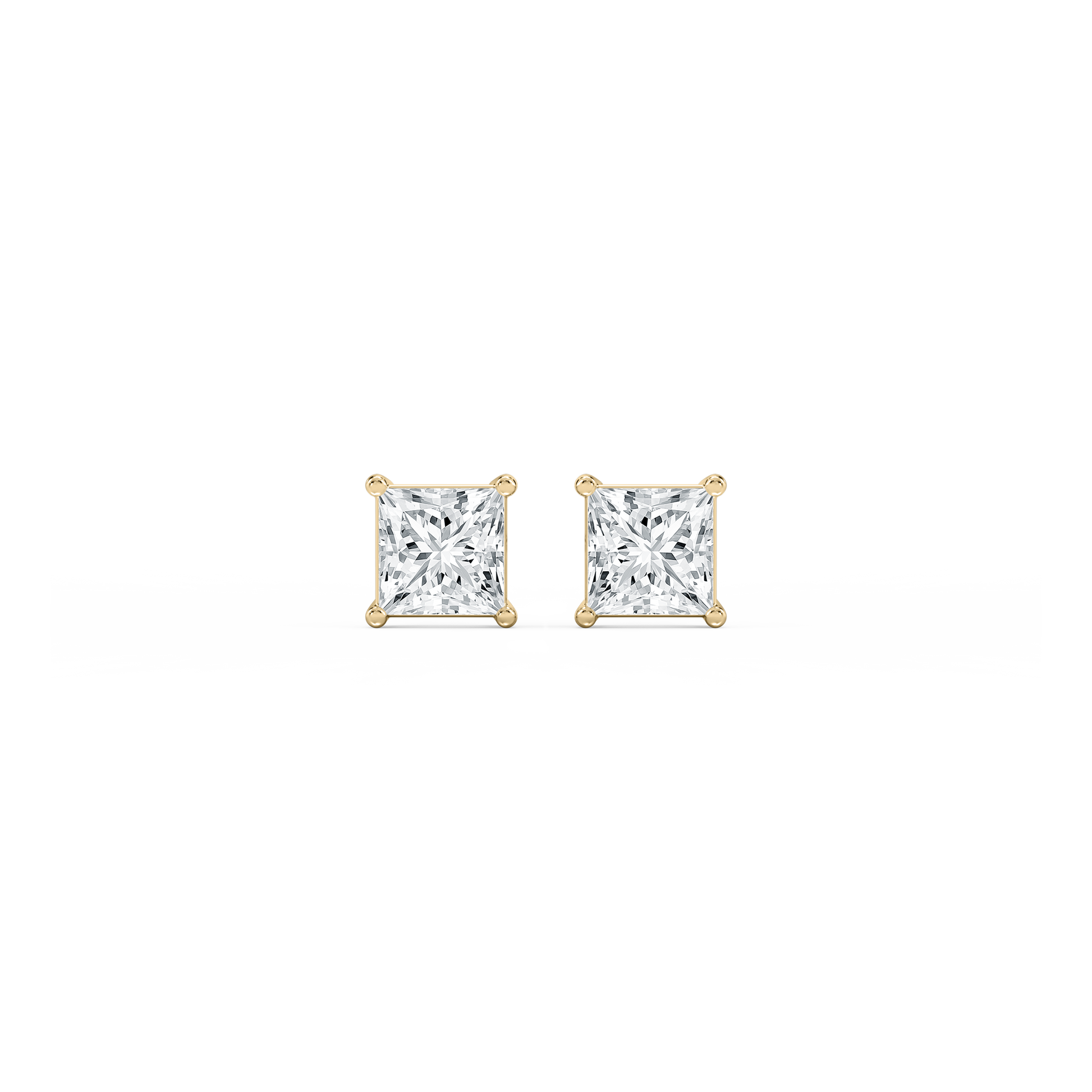 Lovea Classic Ohrstecker Steckverschluss – Prinzessschliff – Gelbgold