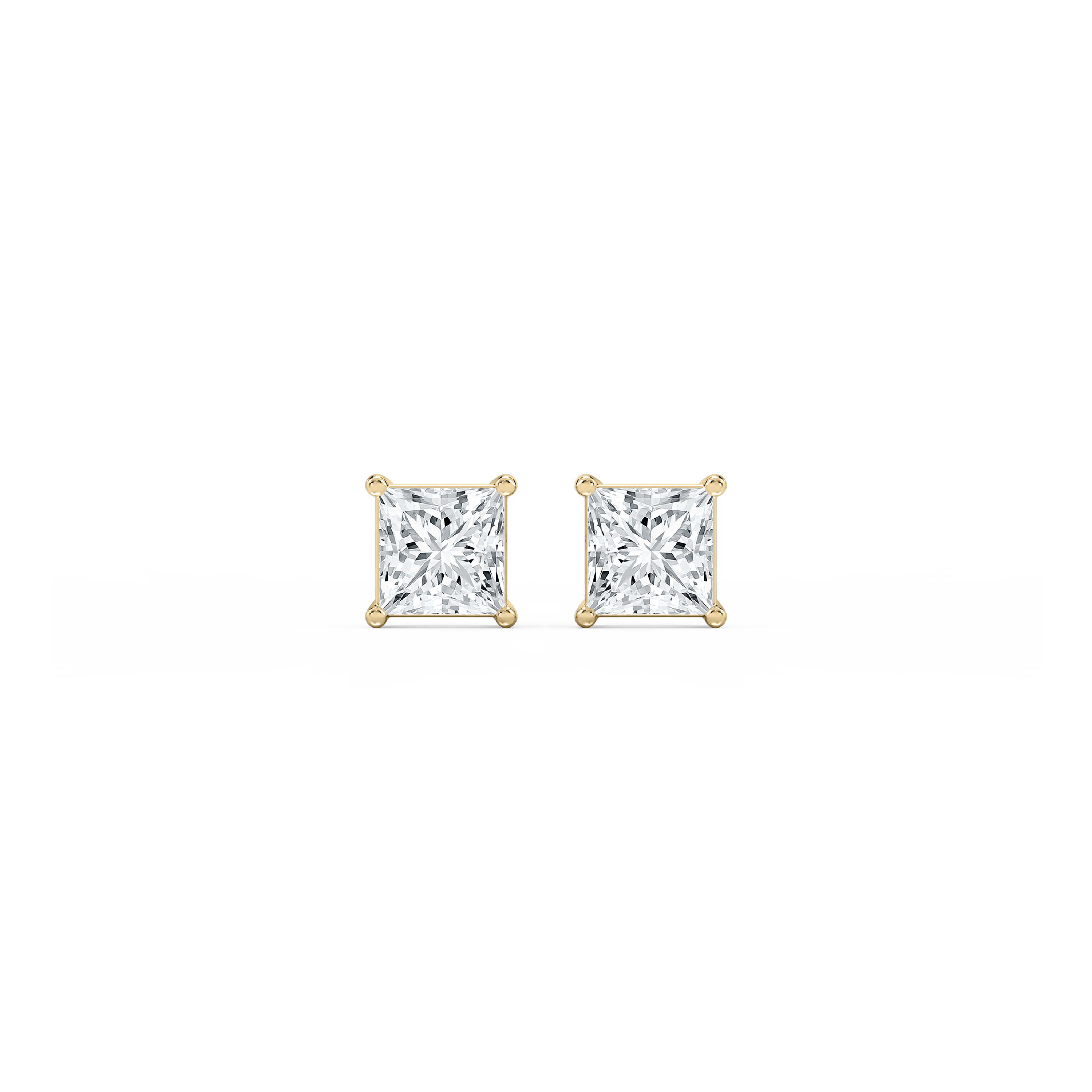 Lovea Classic Ohrstecker Steckverschluss – Prinzessschliff – Gelbgold