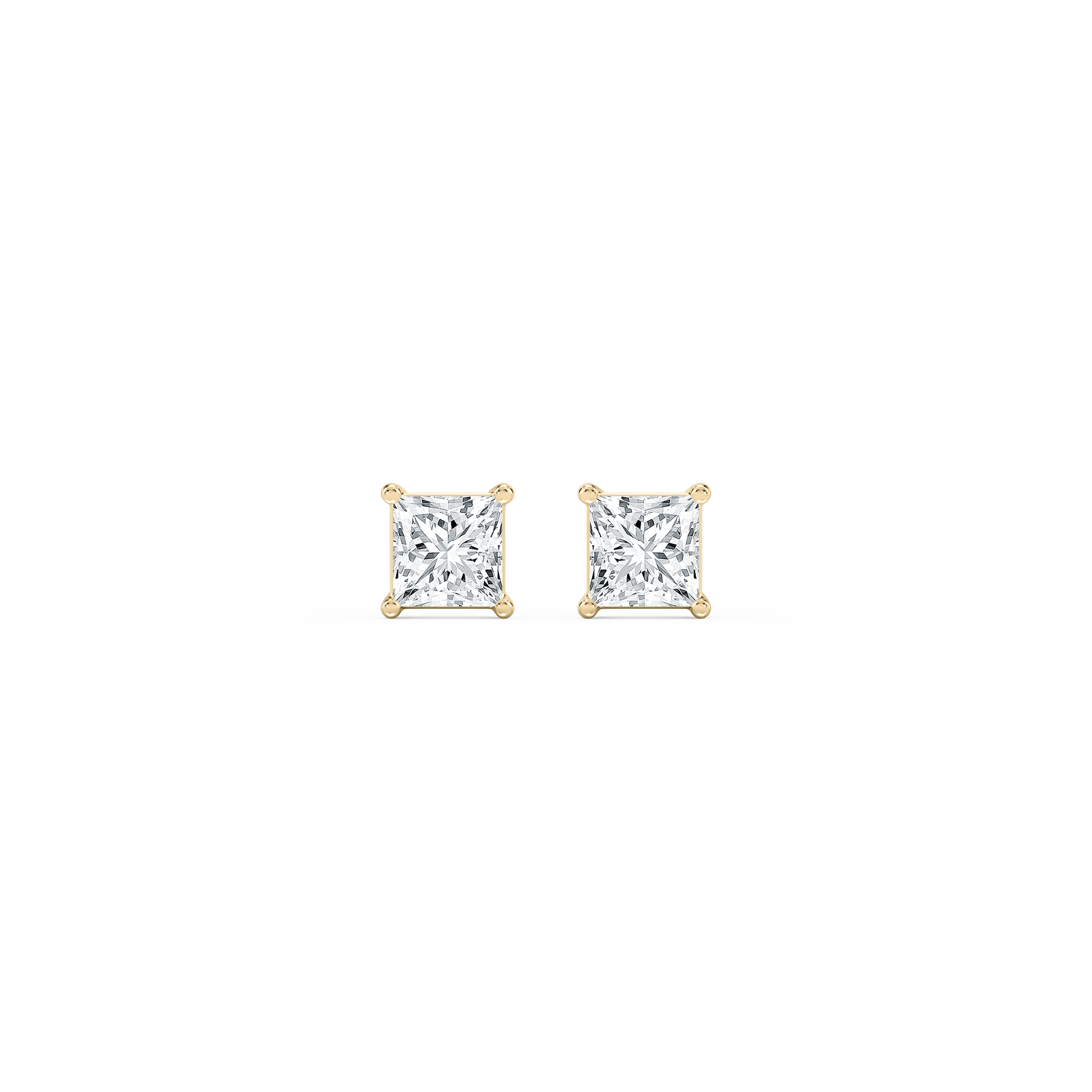 Lovea Classic Ohrstecker Steckverschluss – Prinzessschliff – Gelbgold