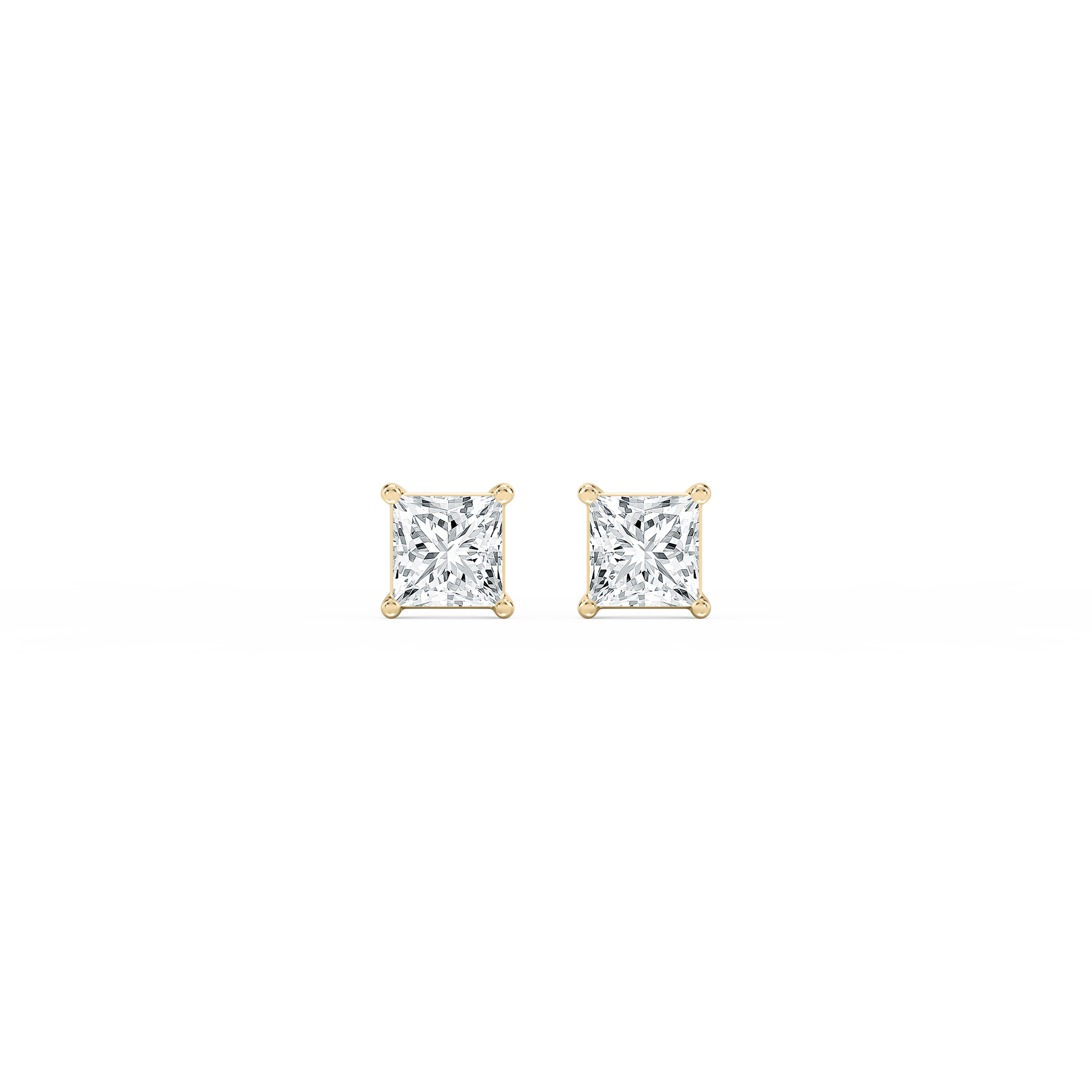 Lovea Classic Ohrstecker Steckverschluss – Prinzessschliff – Gelbgold