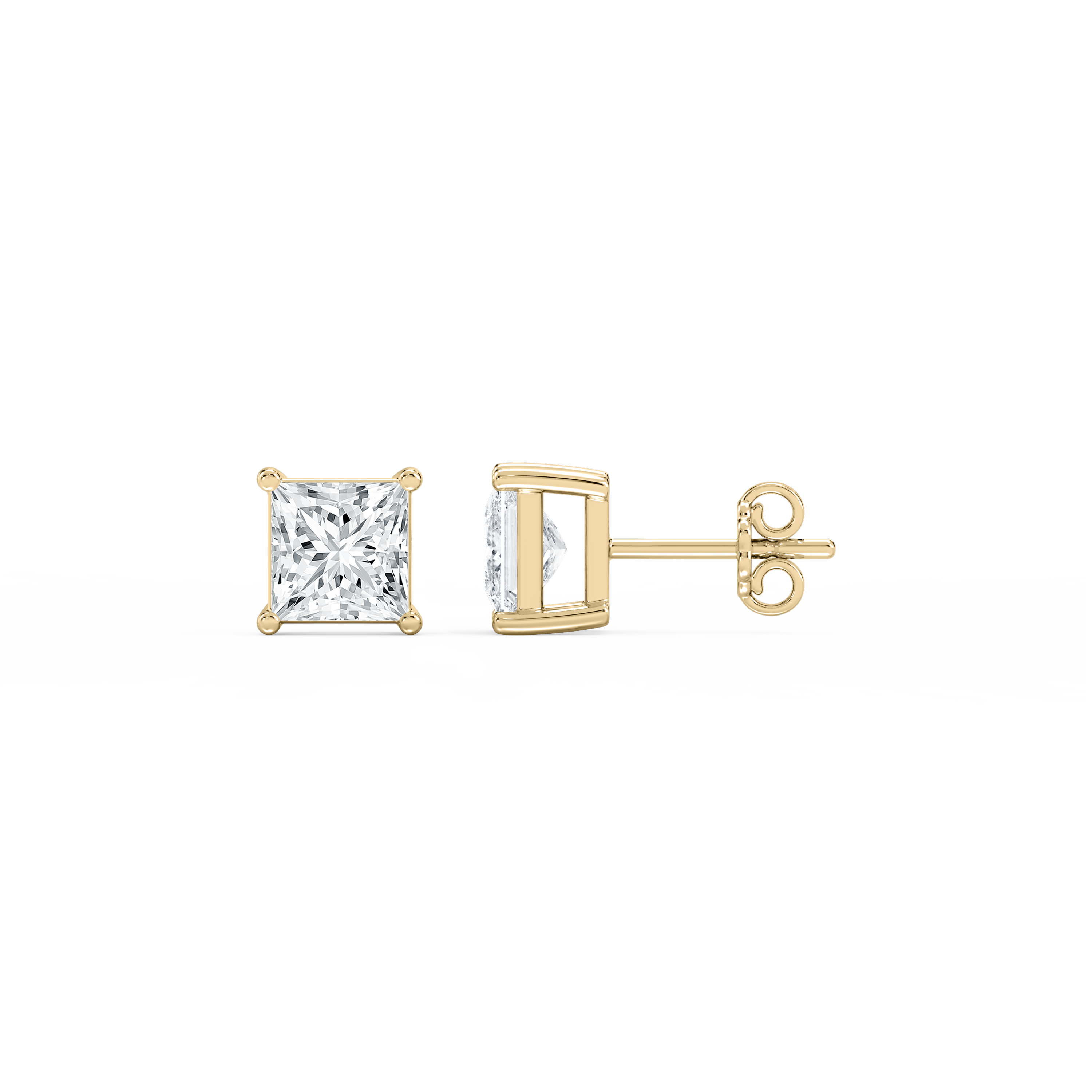 Lovea Classic Ohrstecker Steckverschluss – Prinzessschliff – Gelbgold