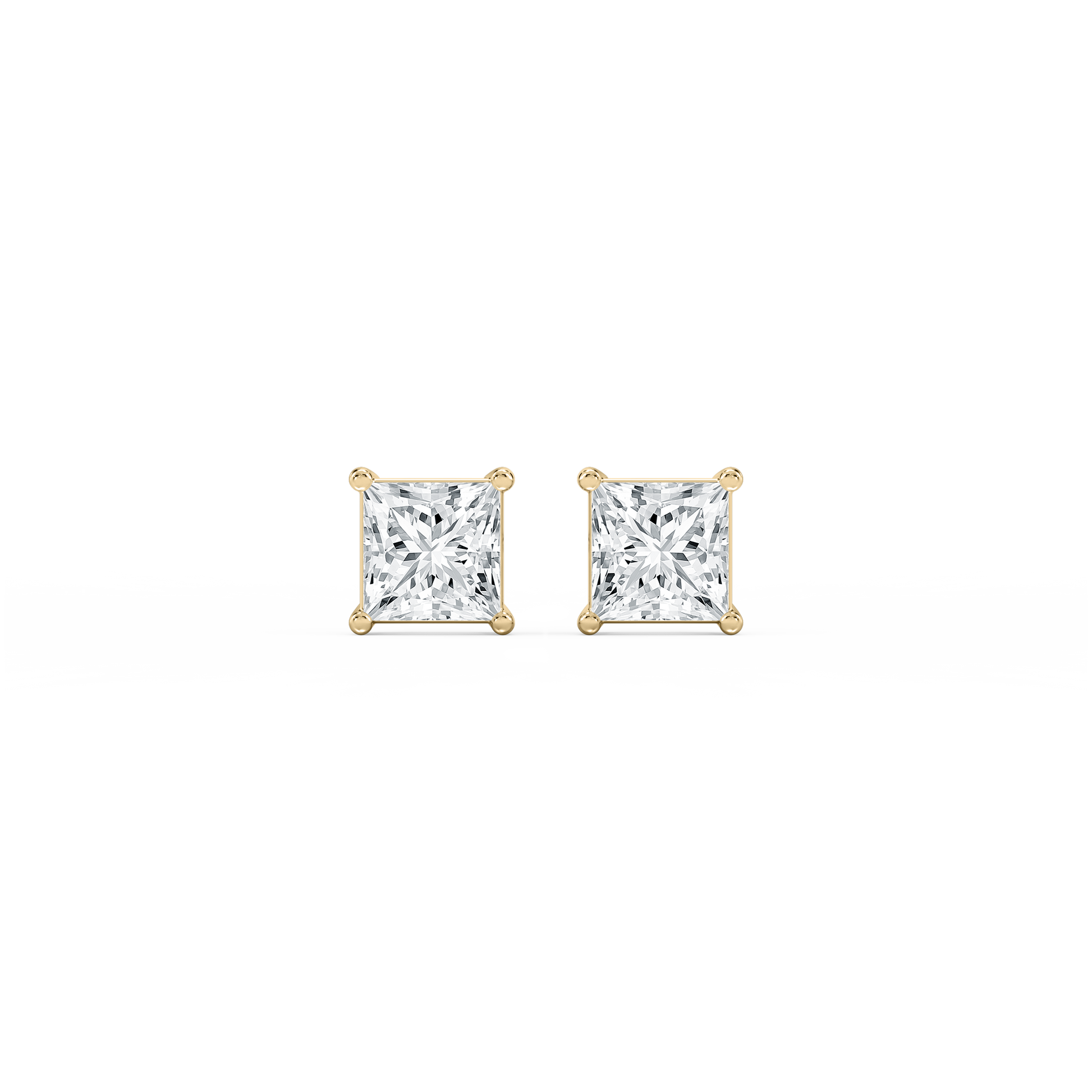 Lovea Classic Ohrstecker Steckverschluss – Prinzessschliff – Gelbgold