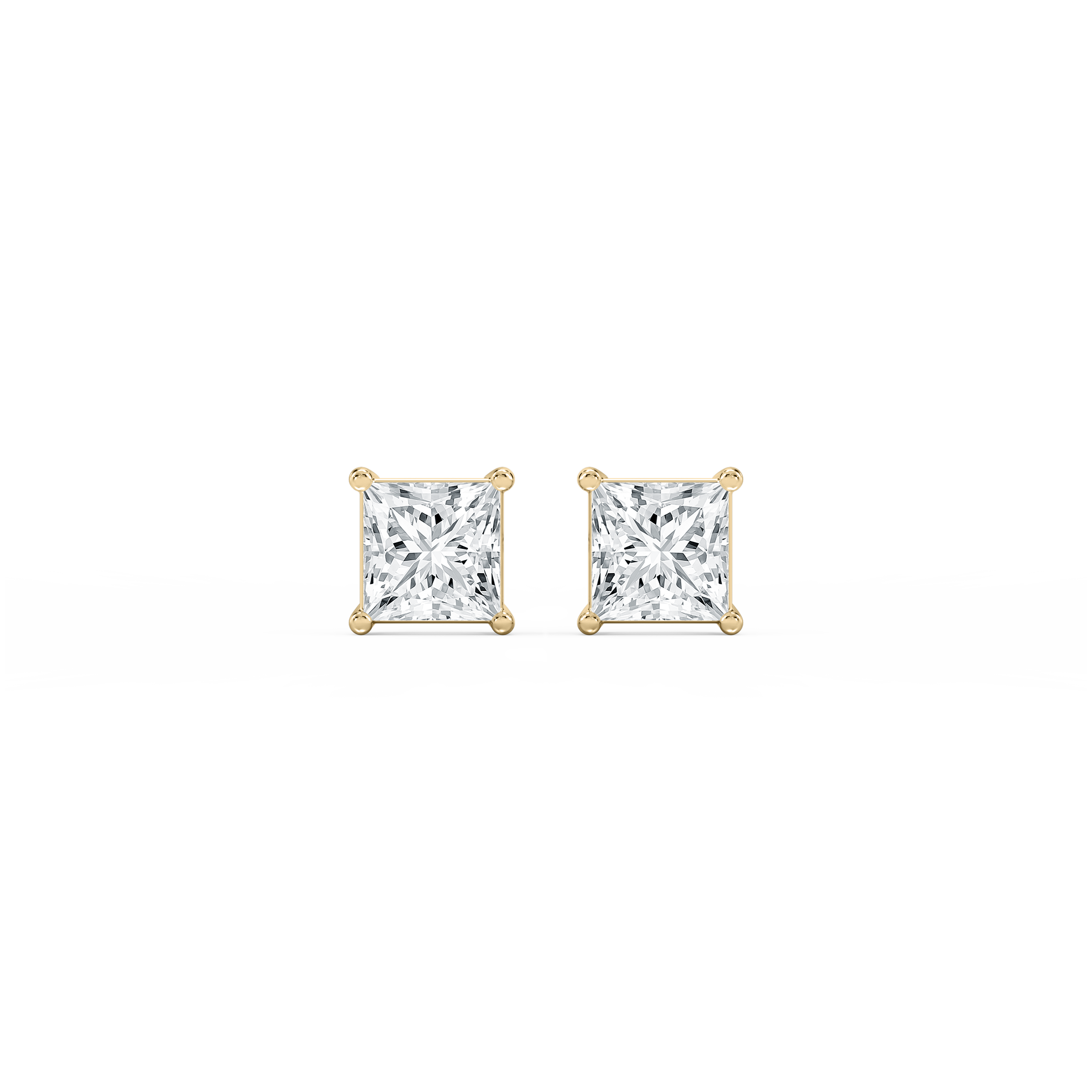 Lovea Classic Ohrstecker Steckverschluss – Prinzessschliff – Gelbgold