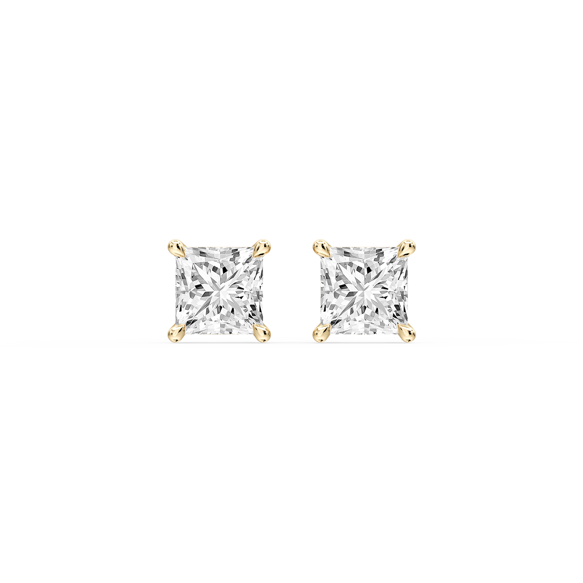 Lovea Claw Ohrstecker Steckverschluss – Prinzessschliff – Gelbgold