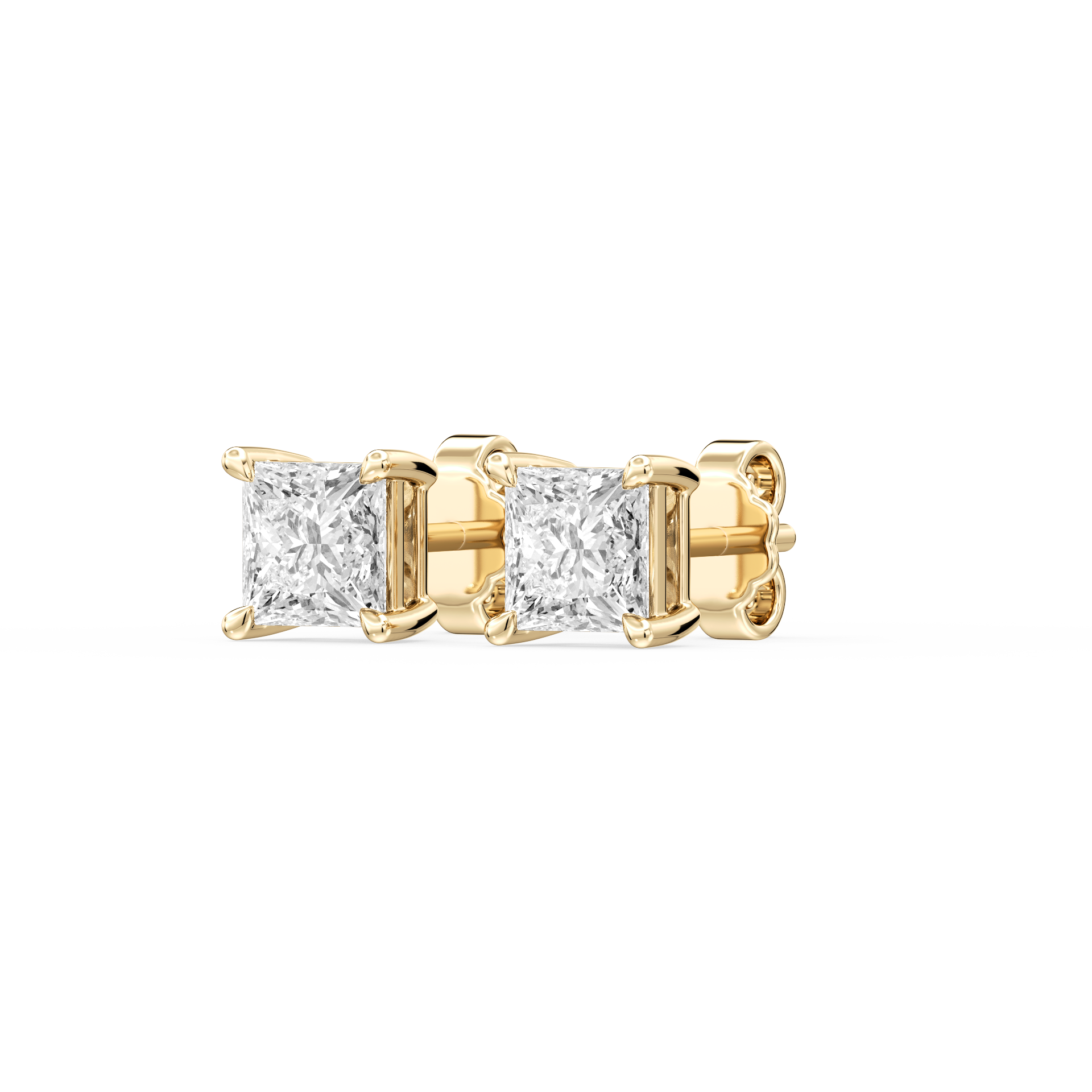 Lovea Claw Ohrstecker Steckverschluss – Prinzessschliff – Gelbgold