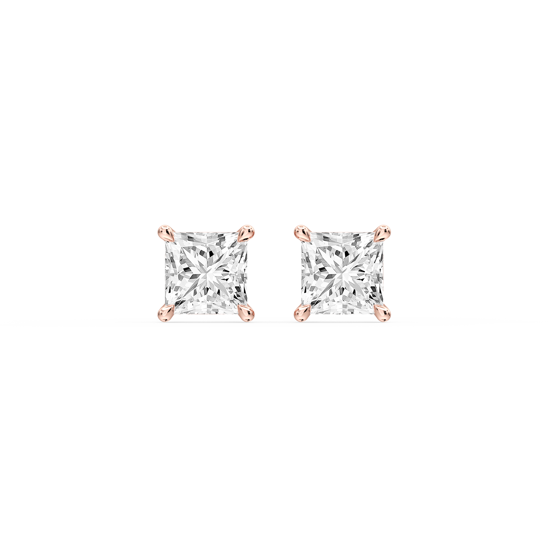 Lovea Claw Ohrstecker Schraubverschluss – Prinzessschliff – Roségold