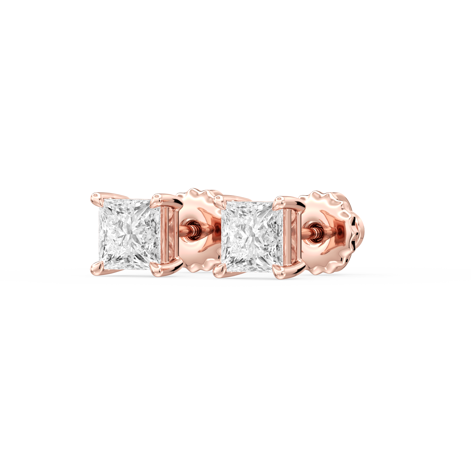 Lovea Claw Ohrstecker Schraubverschluss – Prinzessschliff – Roségold