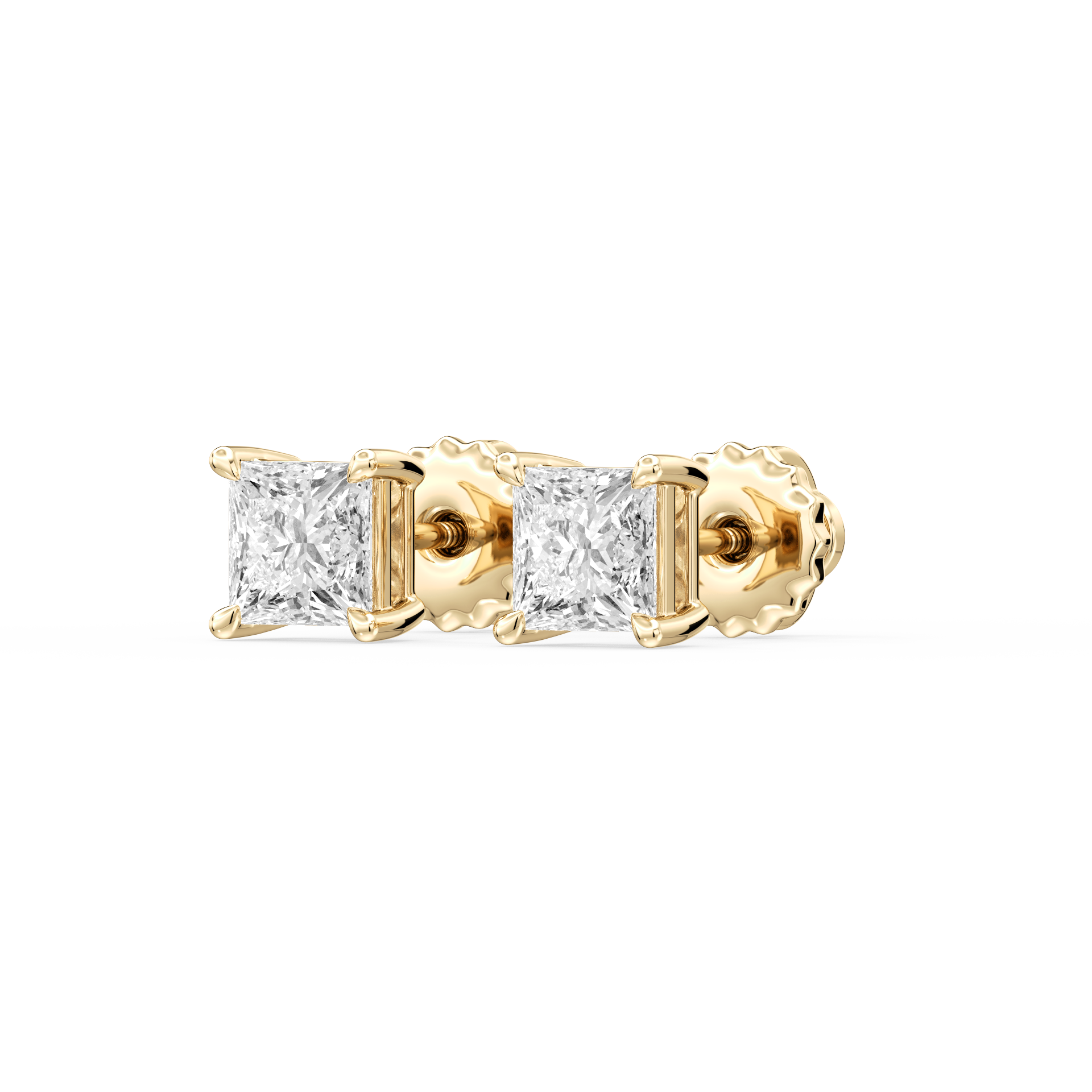 Lovea Claw Ohrstecker Schraubverschluss – Prinzessschliff – Gelbgold