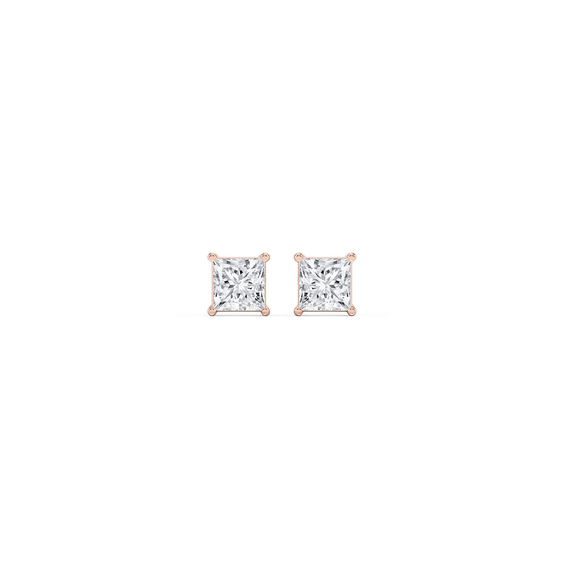 Lovea Classic Ohrstecker Schraubverschluss – Prinzessschliff – Roségold