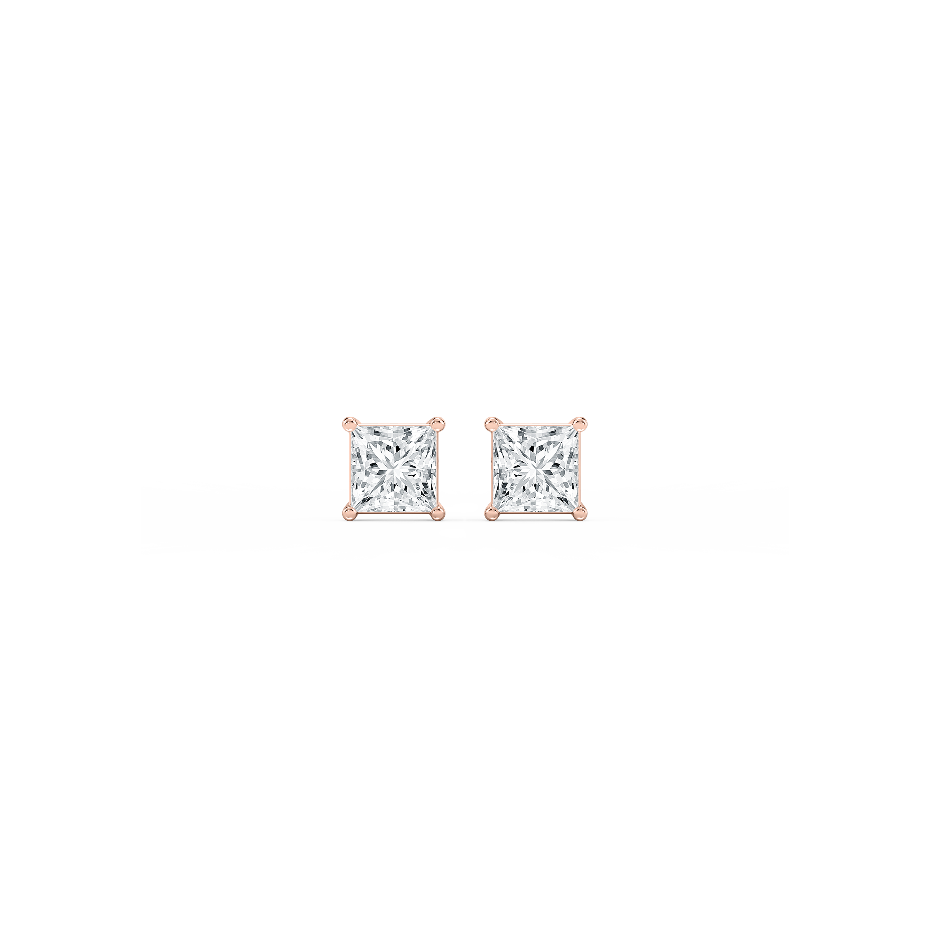 Lovea Classic Ohrstecker Schraubverschluss – Prinzessschliff – Roségold
