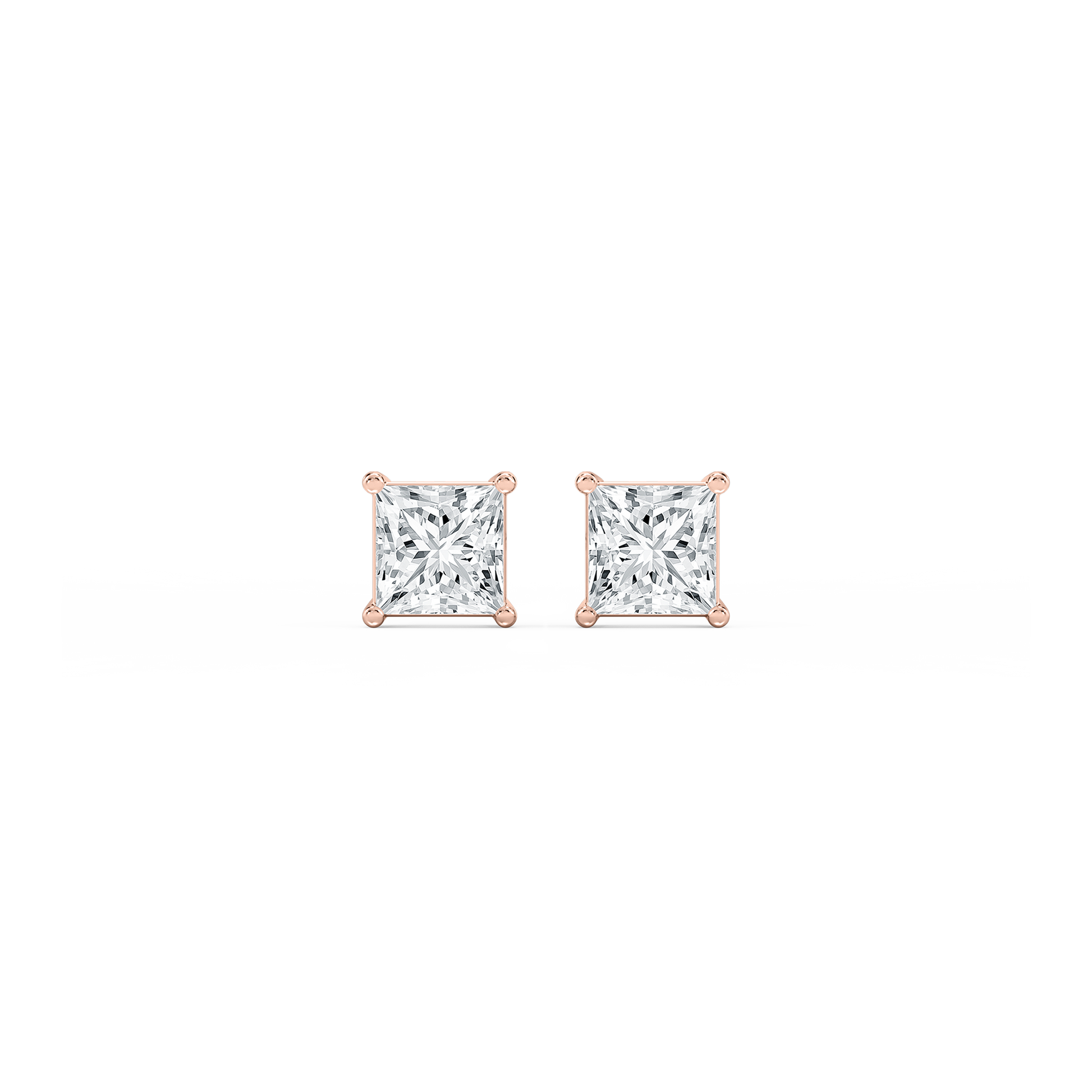Lovea Classic Ohrstecker Schraubverschluss – Prinzessschliff – Roségold