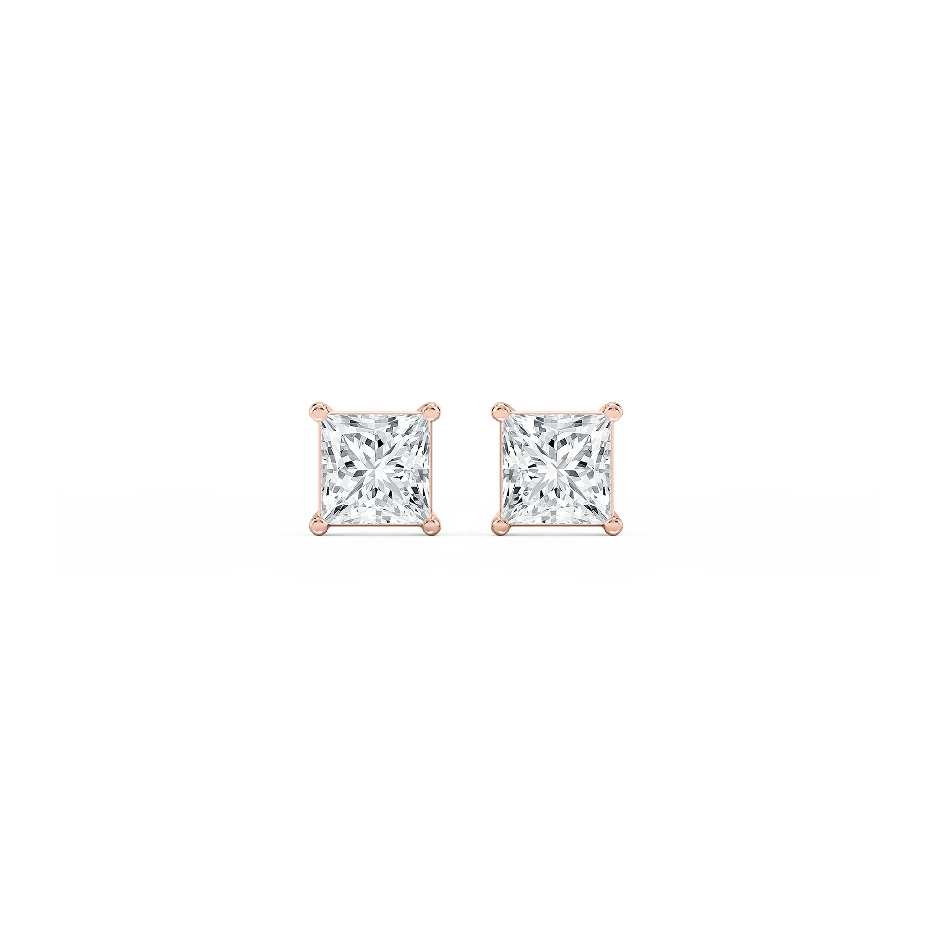 Lovea Classic Ohrstecker Schraubverschluss – Prinzessschliff – Roségold