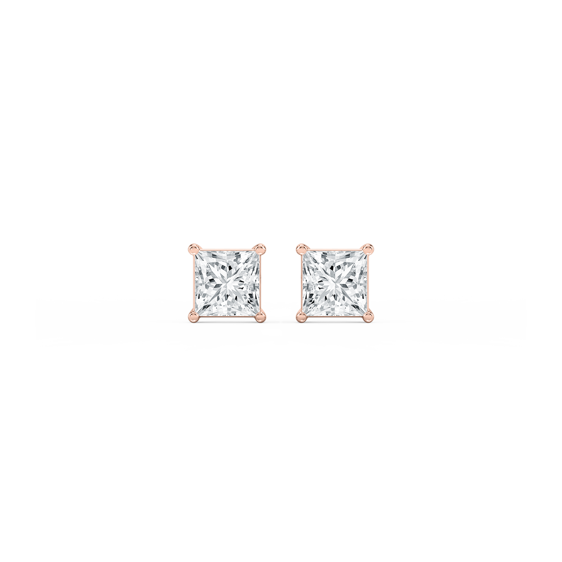 Lovea Classic Ohrstecker Schraubverschluss – Prinzessschliff – Roségold