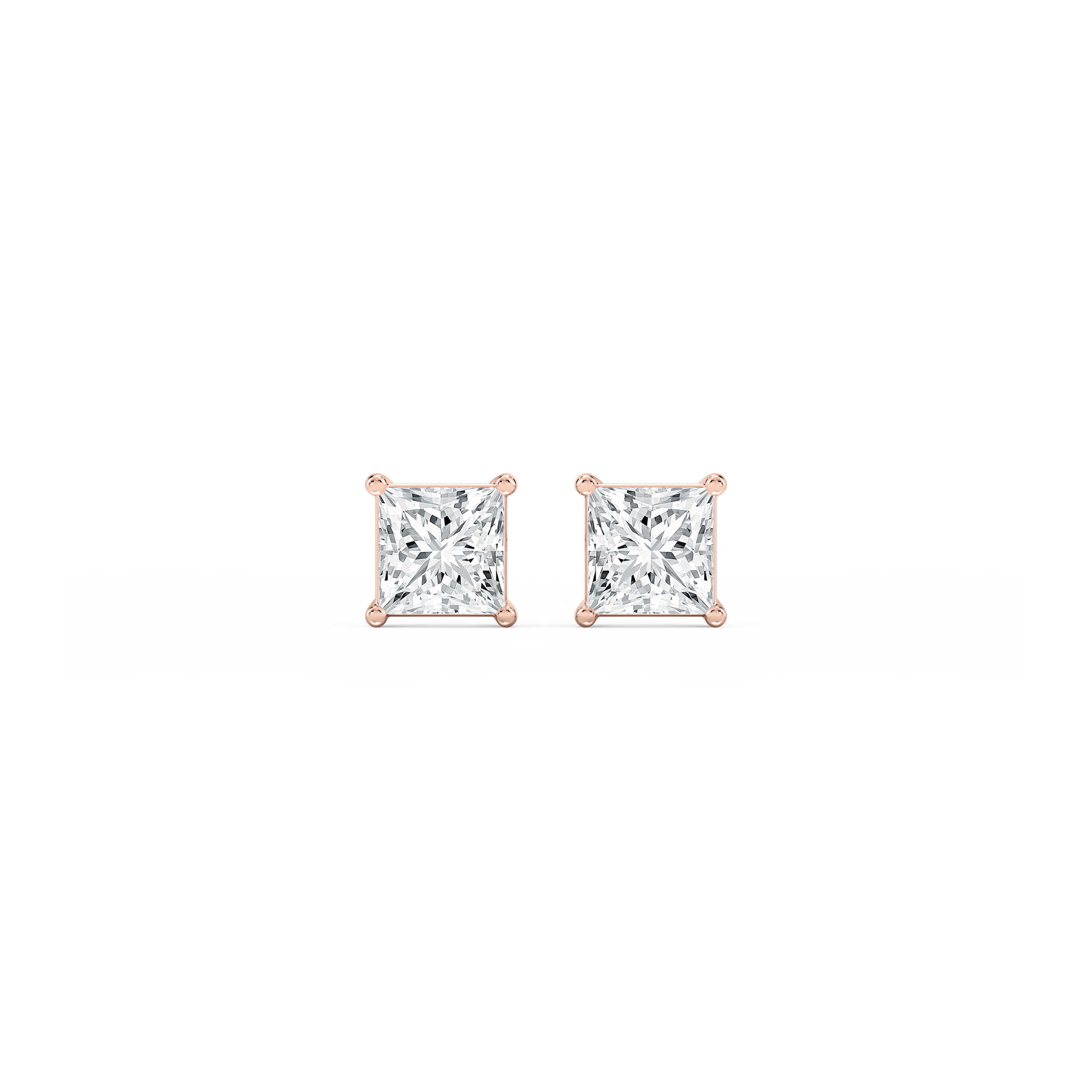 Lovea Classic Ohrstecker Schraubverschluss – Prinzessschliff – Roségold