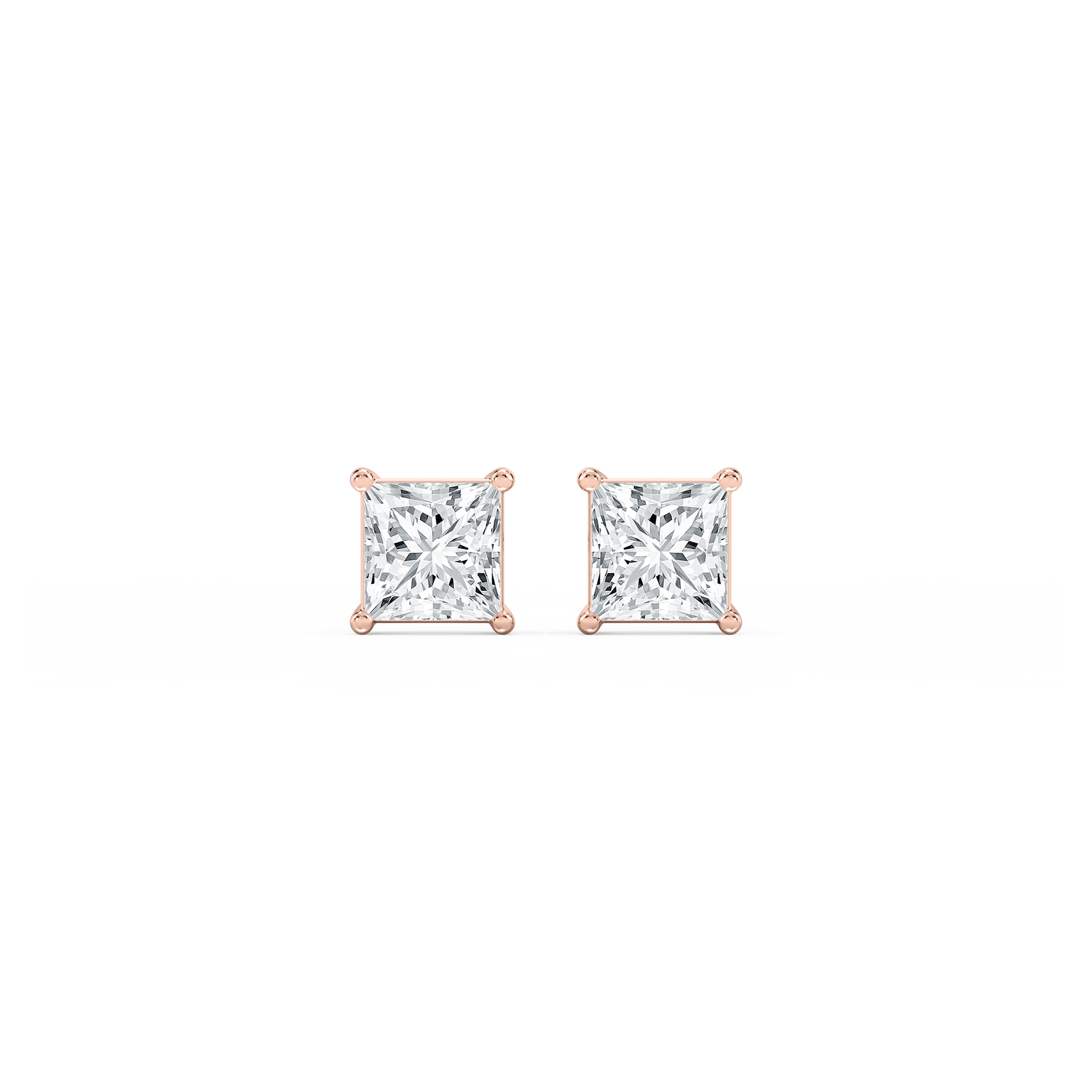 Lovea Classic Ohrstecker Schraubverschluss – Prinzessschliff – Roségold