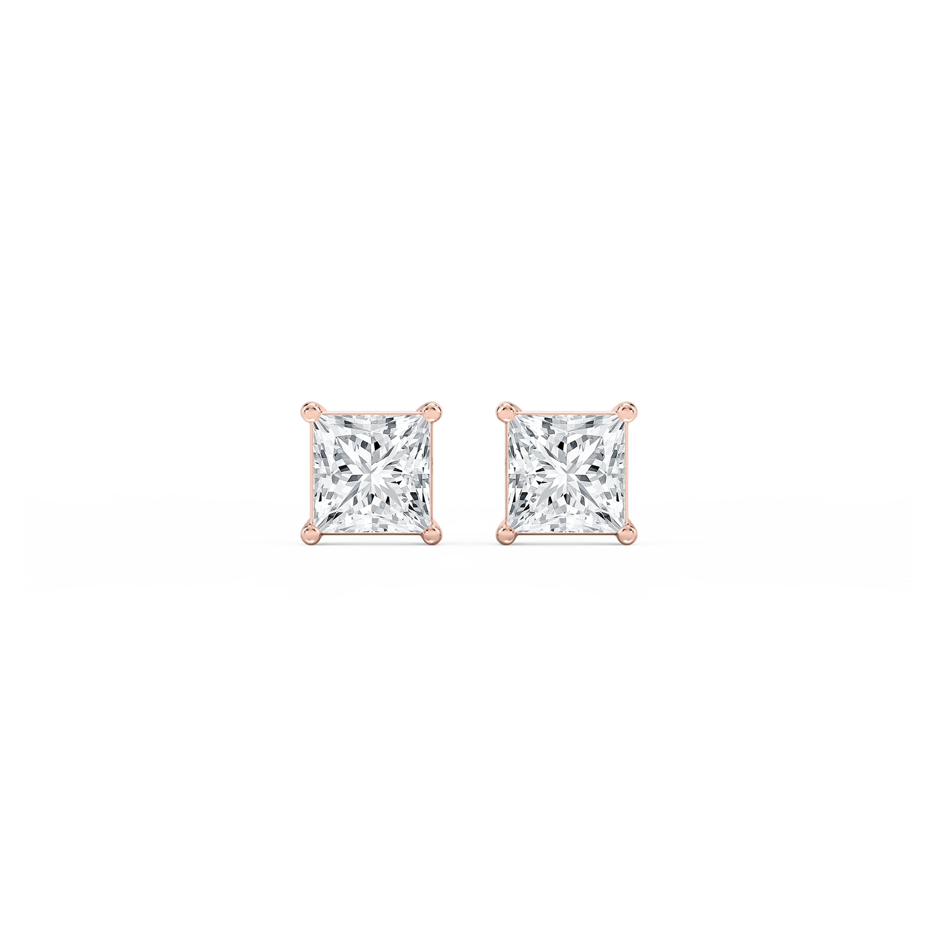 Lovea Classic Ohrstecker Schraubverschluss – Prinzessschliff – Roségold