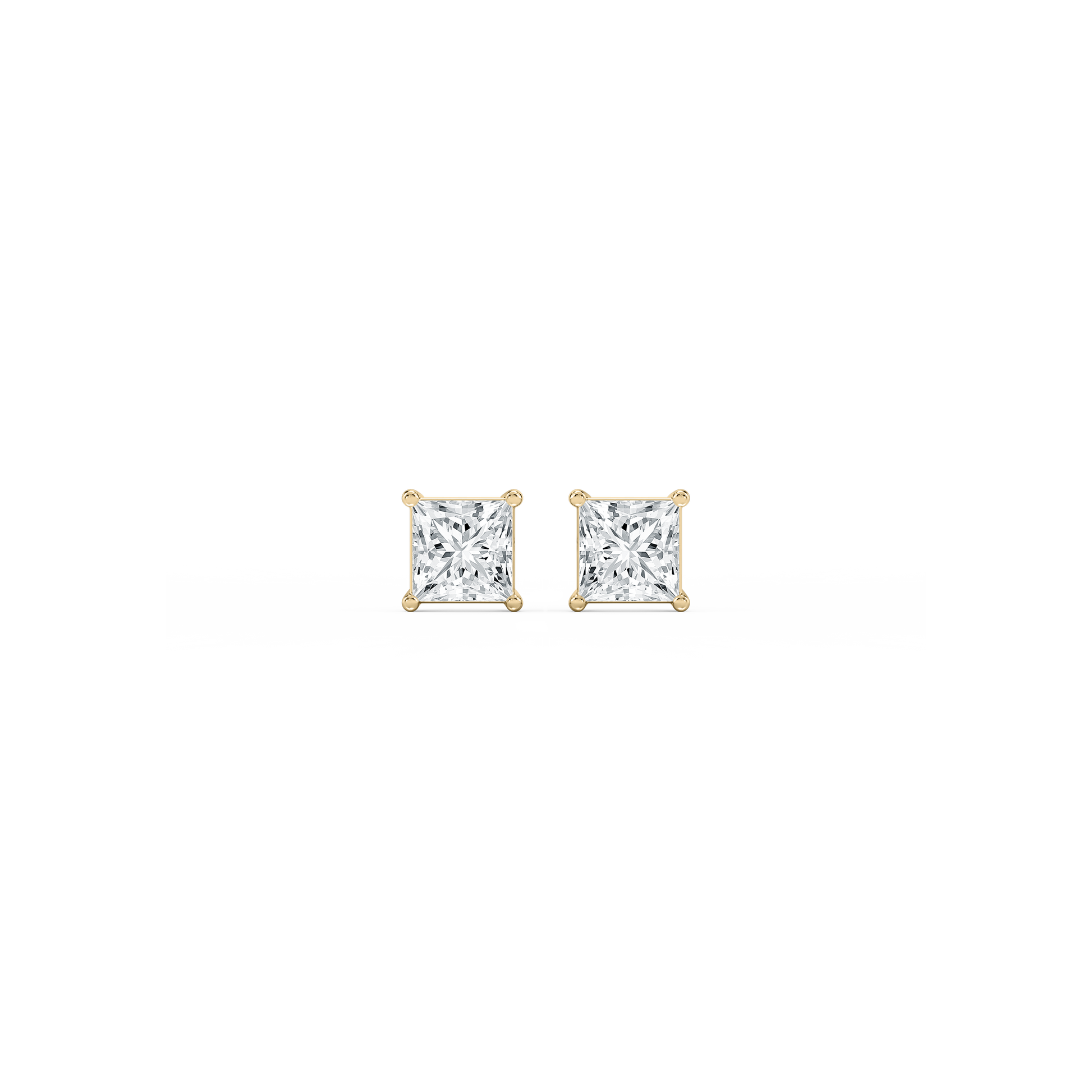 Lovea Classic Ohrstecker Schraubverschluss – Prinzessschliff – Gelbgold