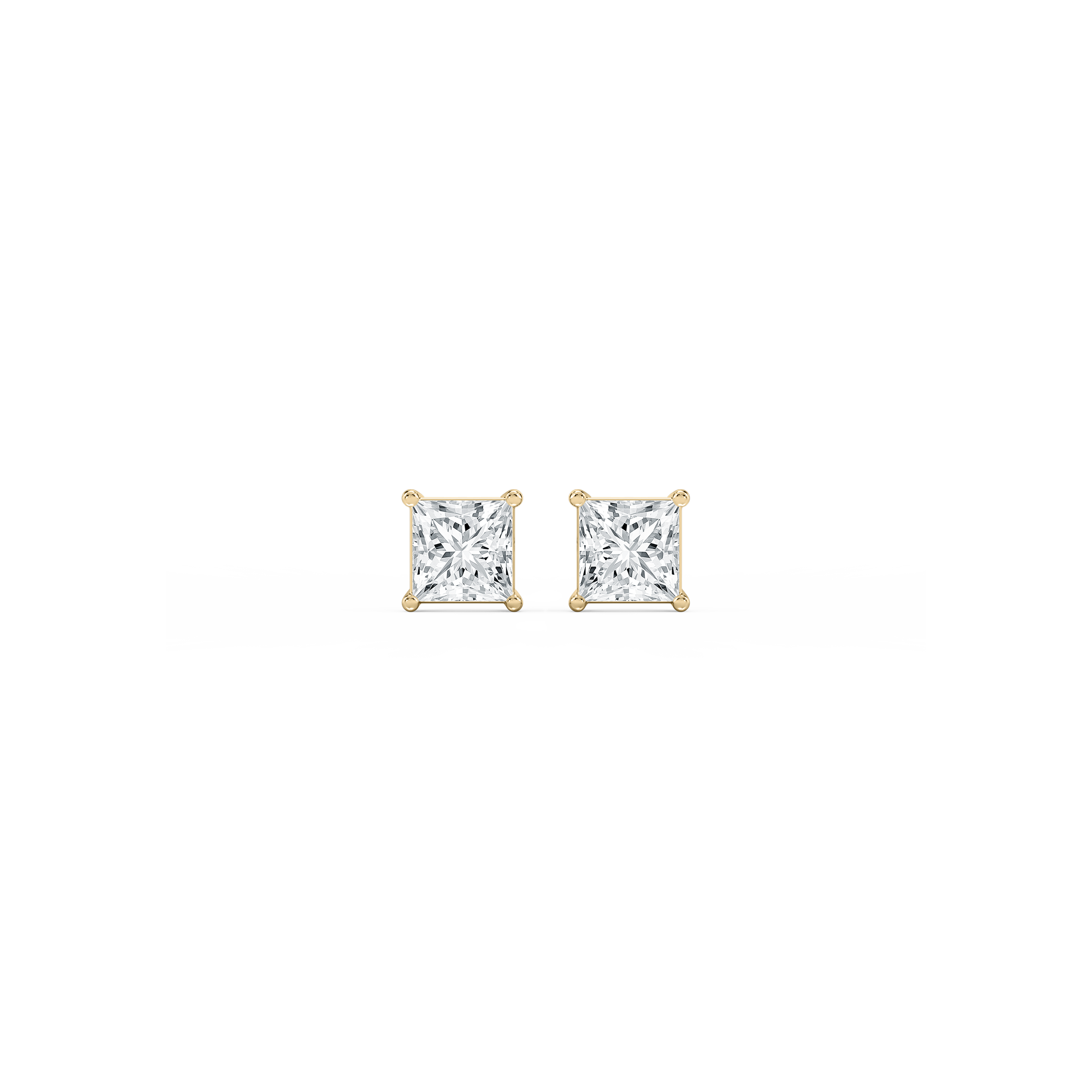 Lovea Classic Ohrstecker Schraubverschluss – Prinzessschliff – Gelbgold
