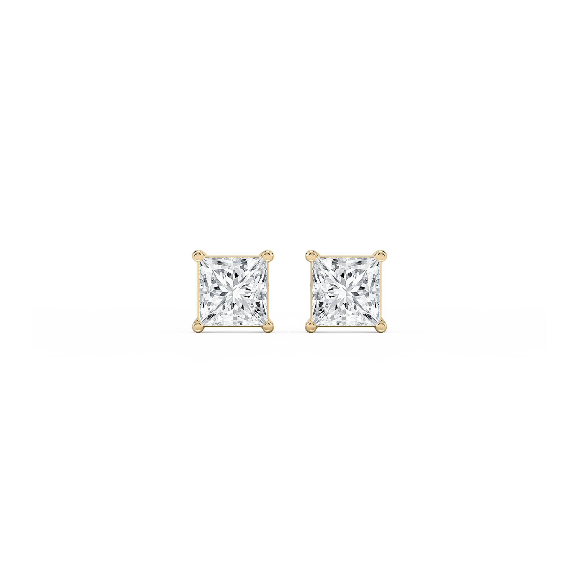 Lovea Classic Ohrstecker Schraubverschluss – Prinzessschliff – Gelbgold