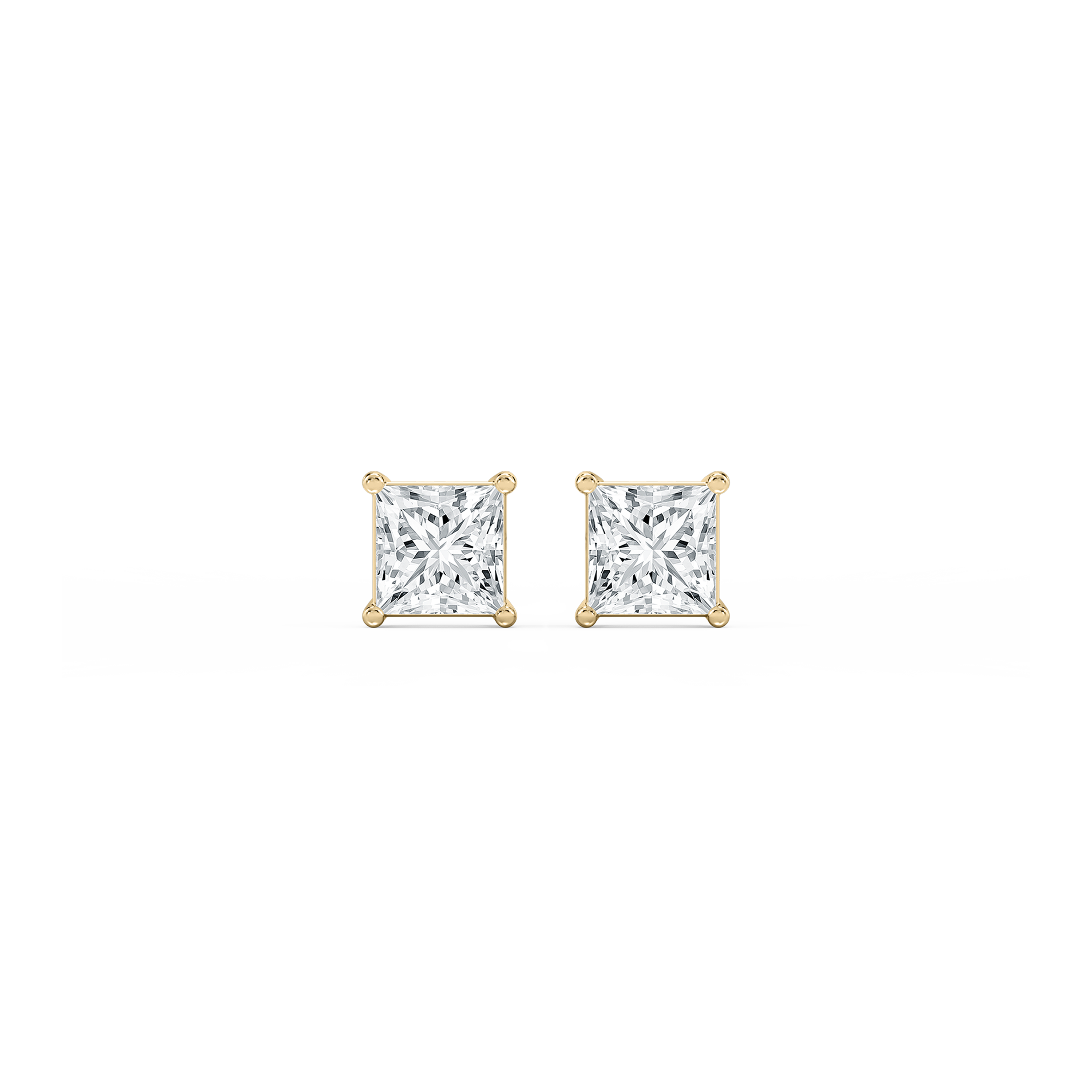 Lovea Classic Ohrstecker Schraubverschluss – Prinzessschliff – Gelbgold