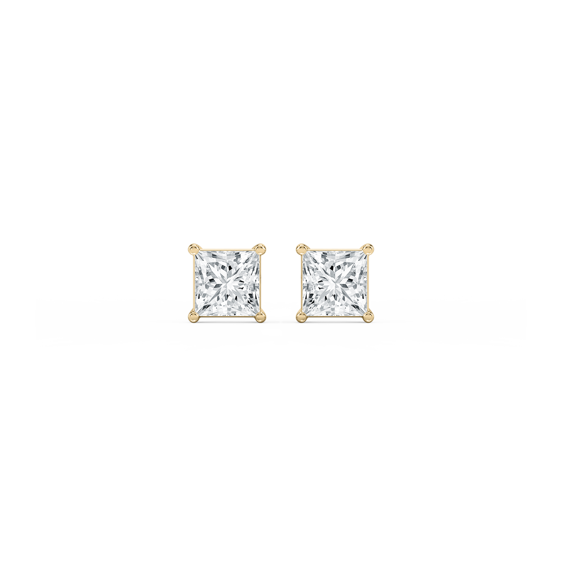 Lovea Classic Ohrstecker Schraubverschluss – Prinzessschliff – Gelbgold