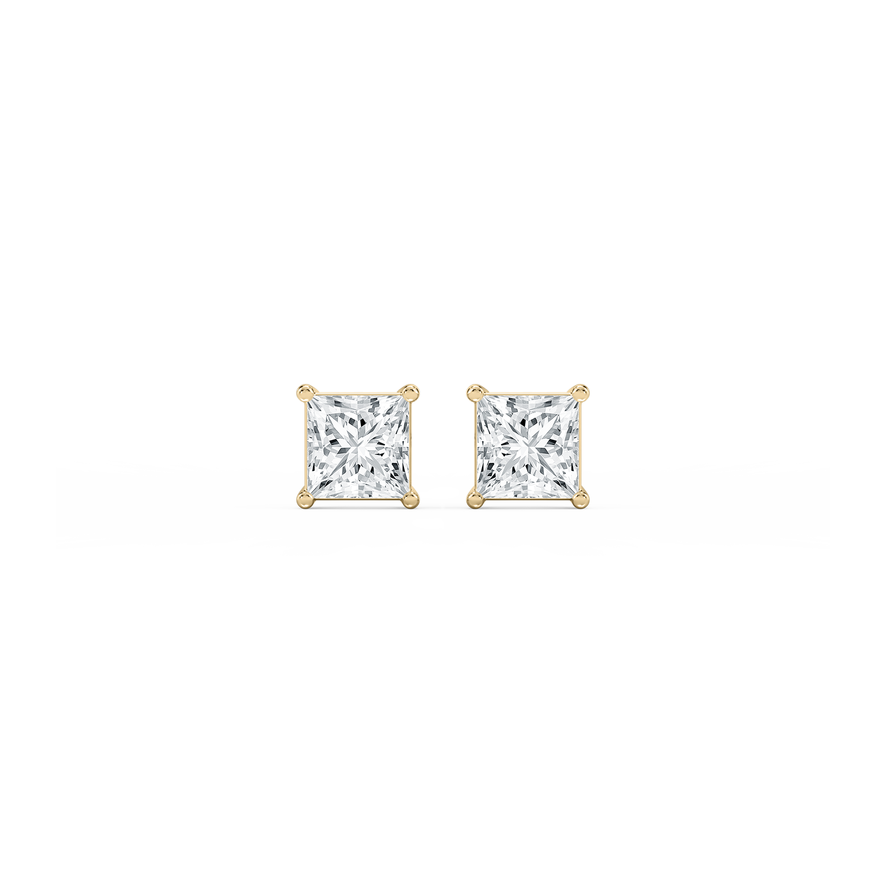 Lovea Classic Ohrstecker Schraubverschluss – Prinzessschliff – Gelbgold