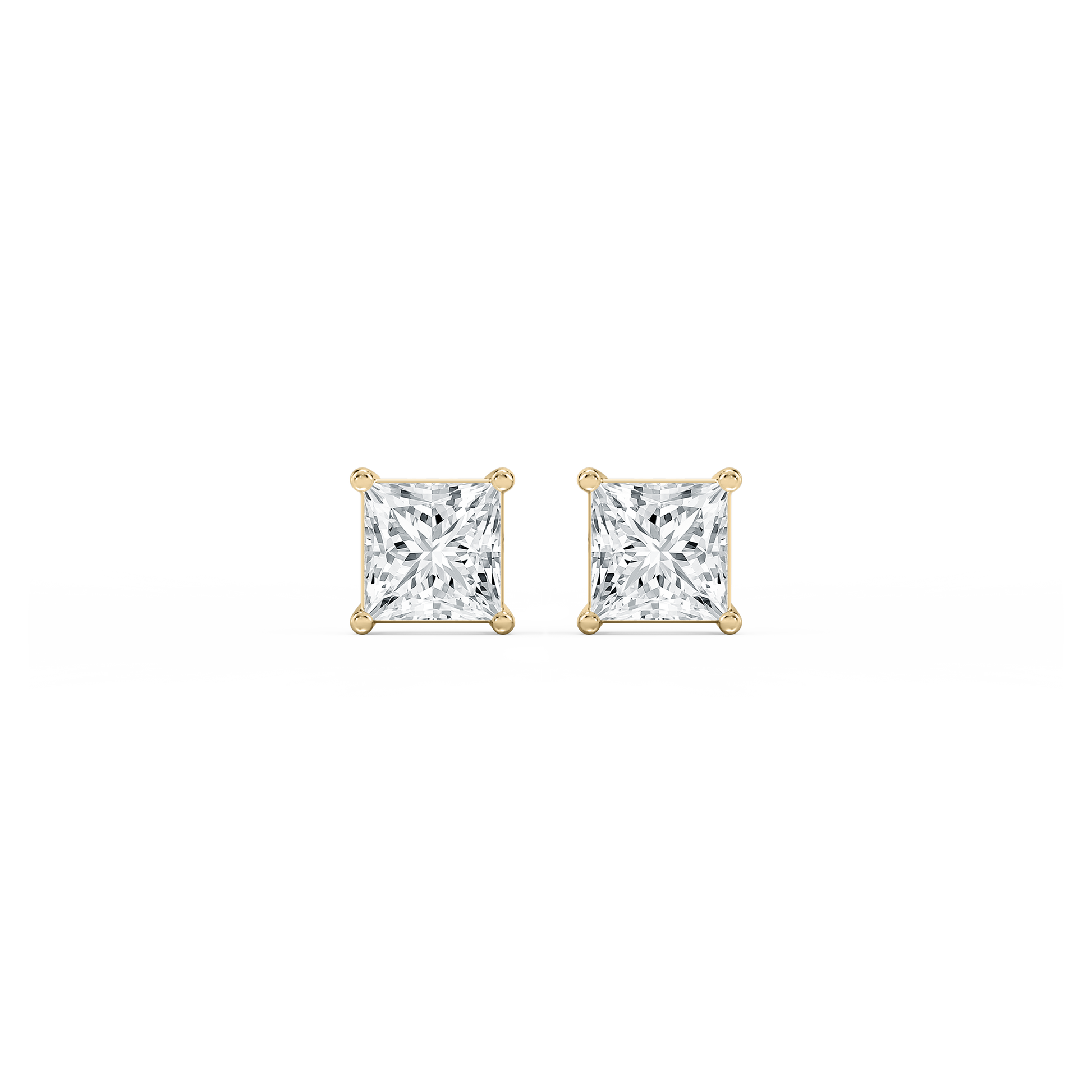 Lovea Classic Ohrstecker Schraubverschluss – Prinzessschliff – Gelbgold