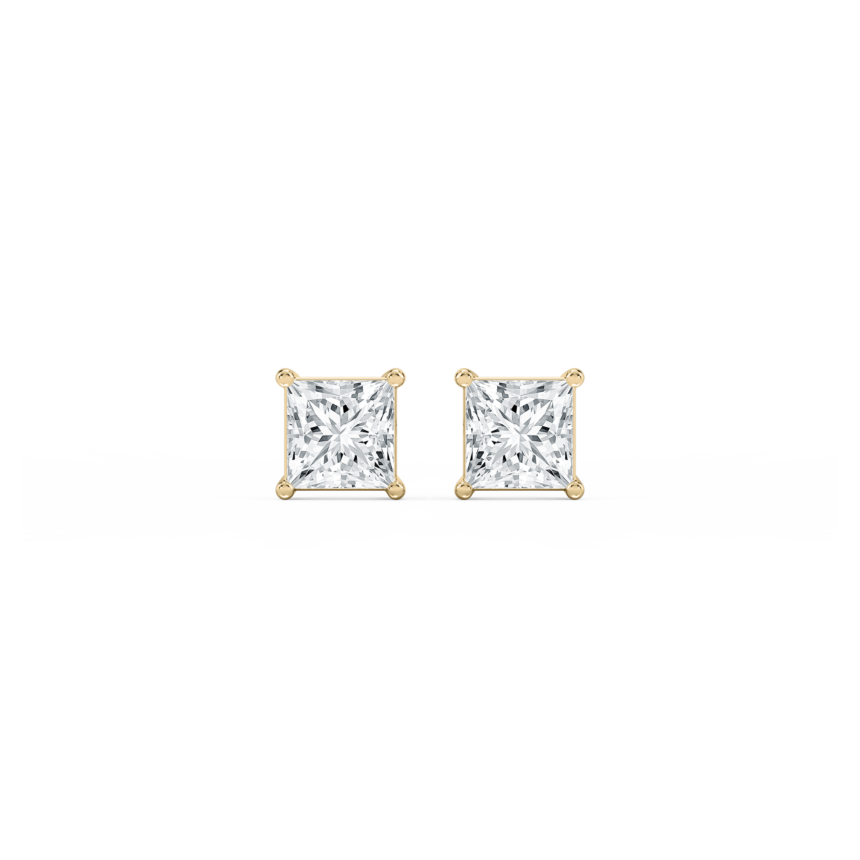 Lovea Classic Ohrstecker Schraubverschluss – Prinzessschliff – Gelbgold