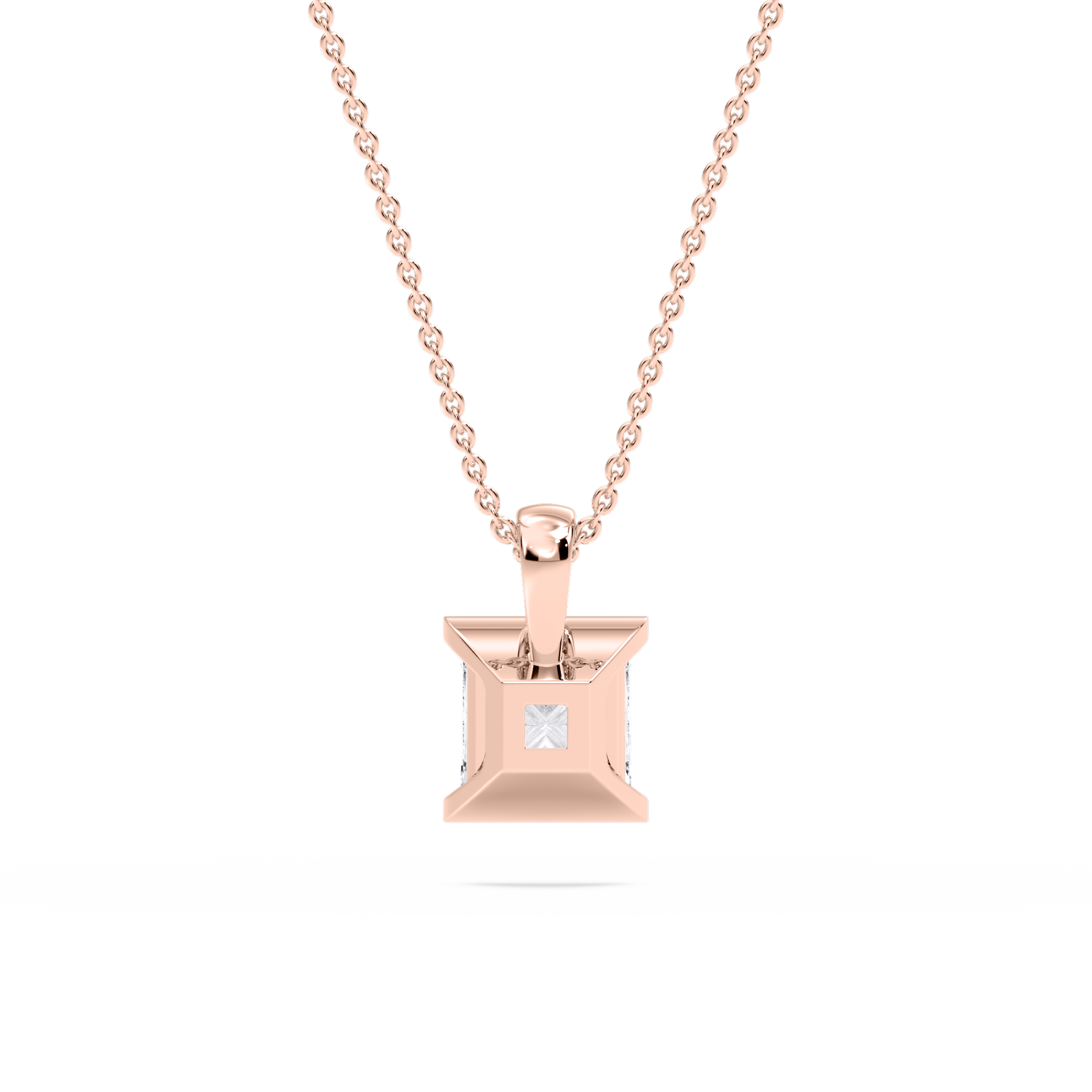 Lovea Bezel Anhänger – Prinzessschliff – Roségold